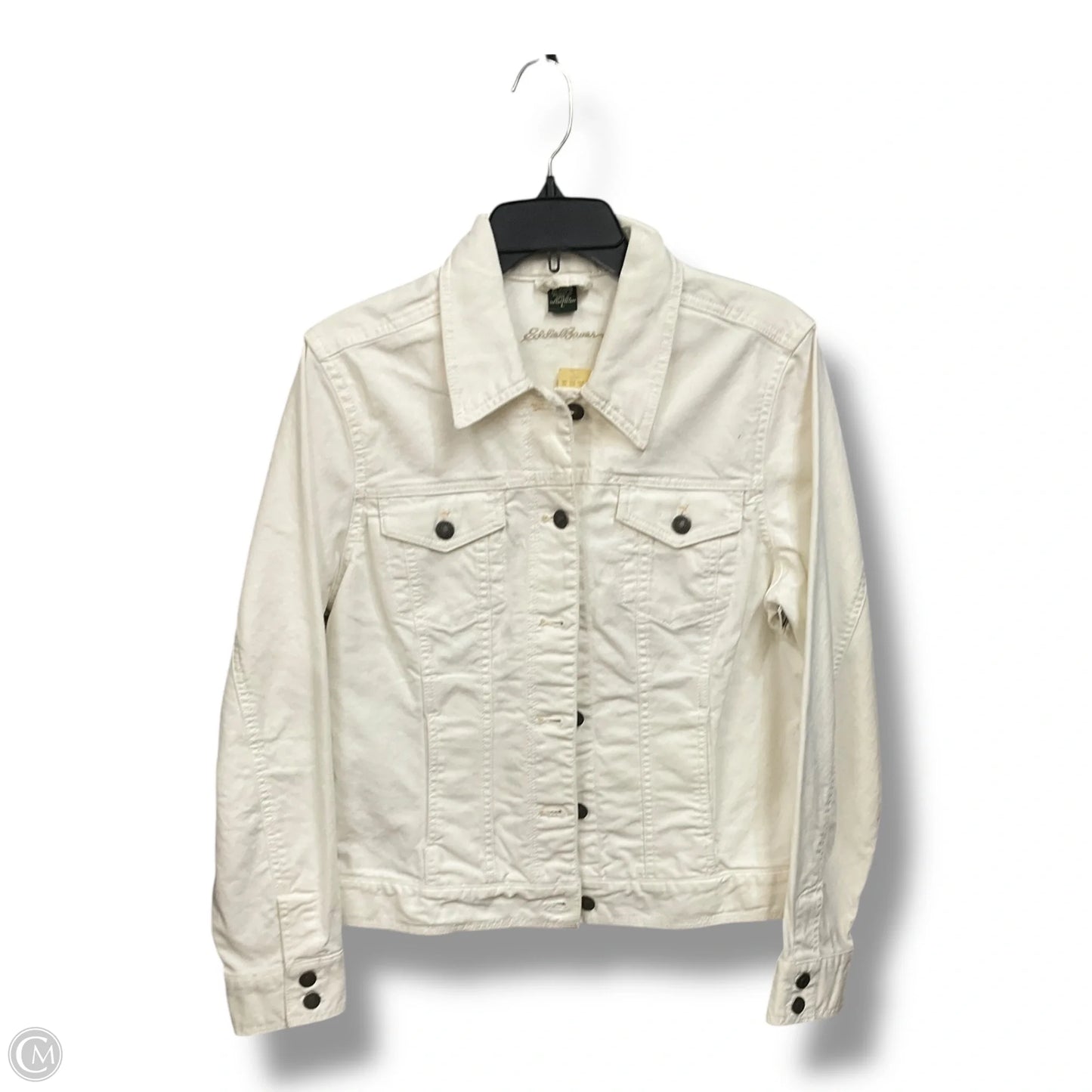 Jacket Denim By Eddie Bauer In White, Size: L