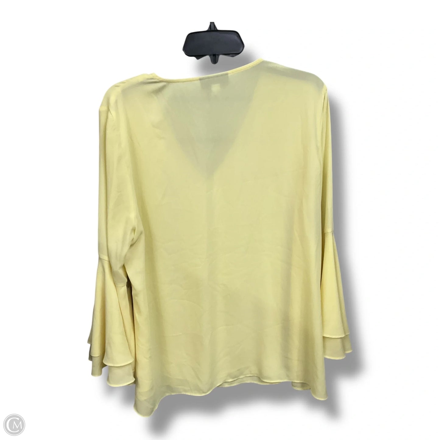 Blouse Long Sleeve By Alfani In Yellow, Size: Xl