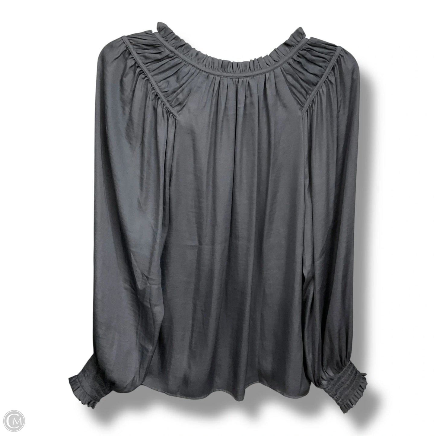 Blouse Long Sleeve By Loft In Grey, Size: S