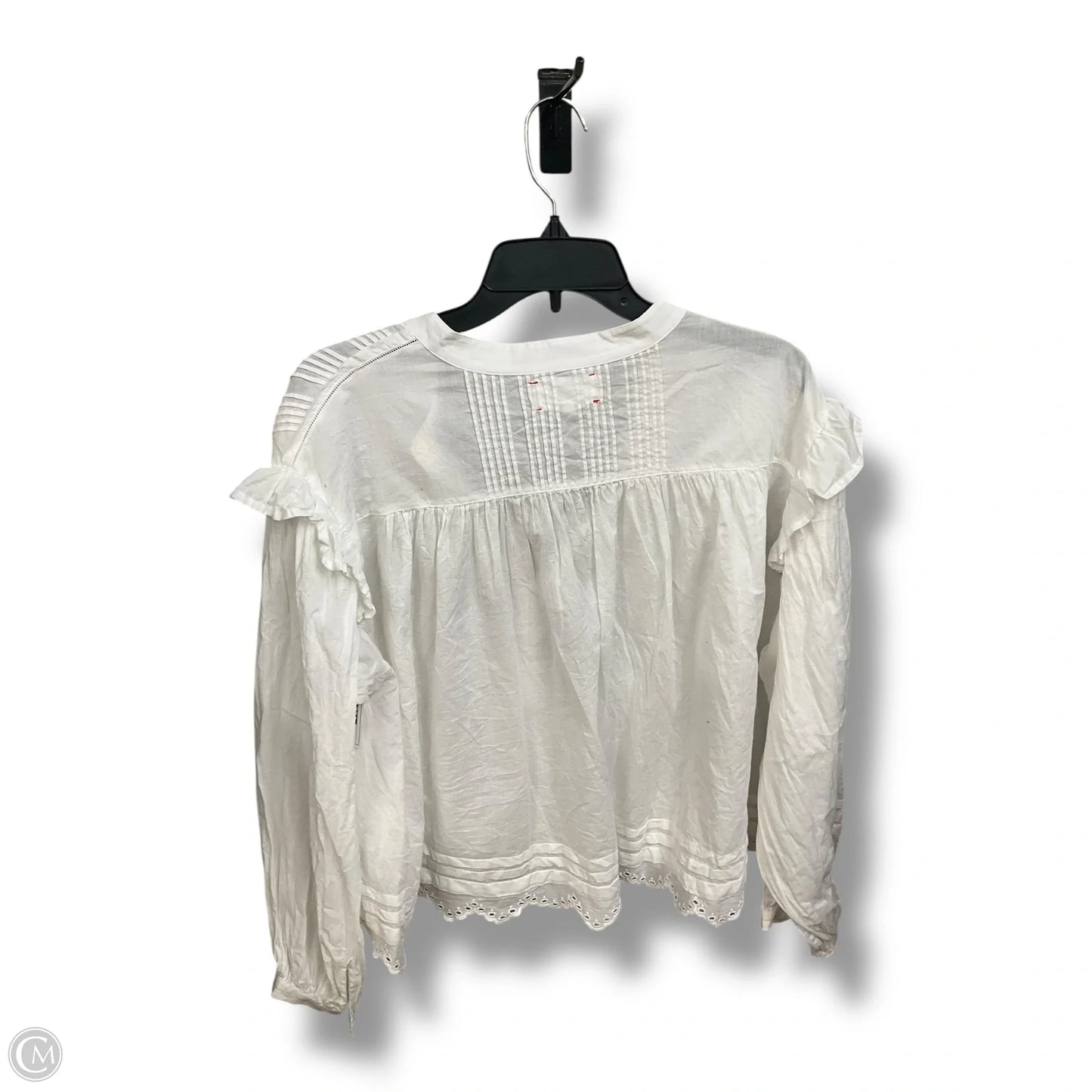 Blouse Long Sleeve By Clothes Mentor In White, Size: S