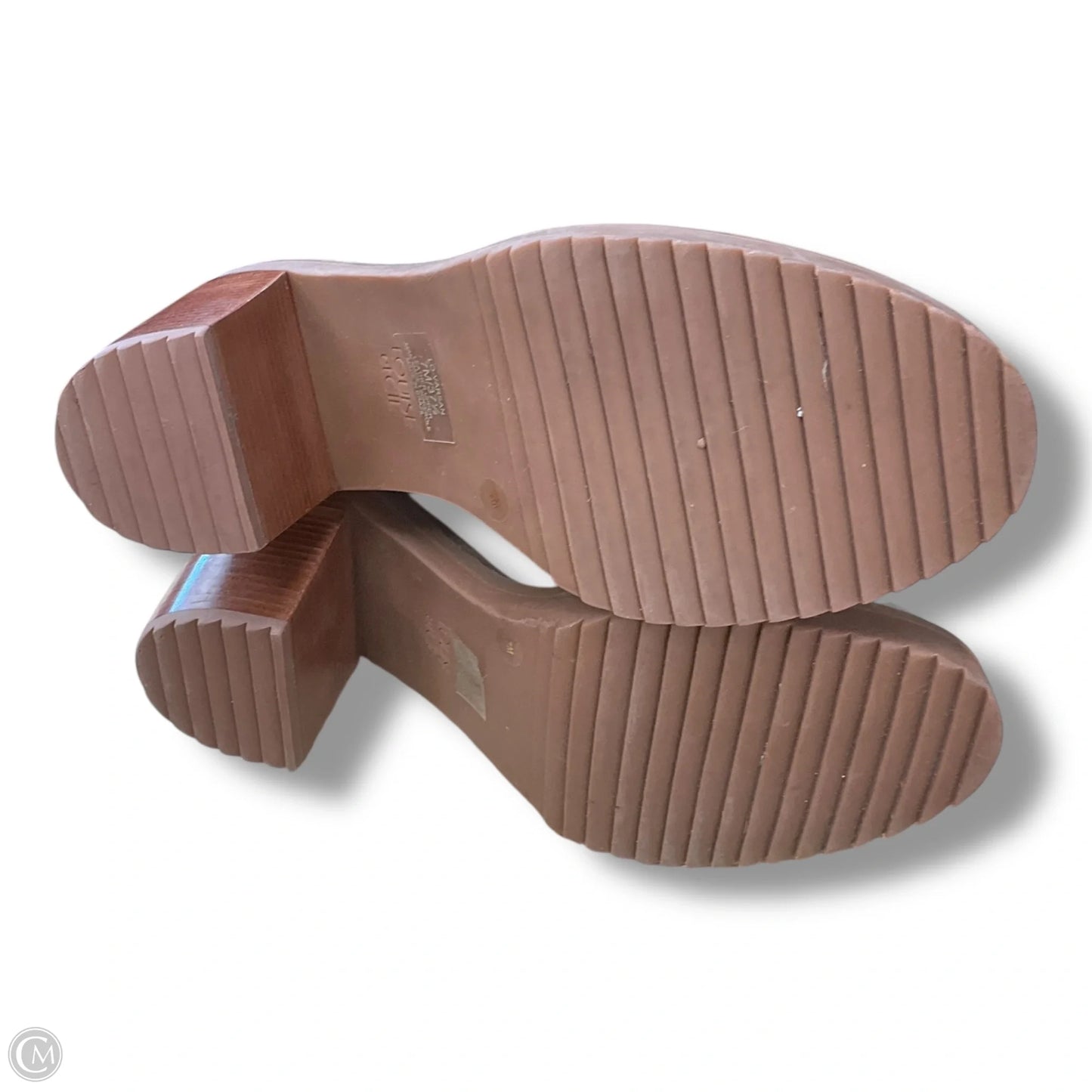Boots Ankle Heels By Clothes Mentor In Taupe, Size: 7