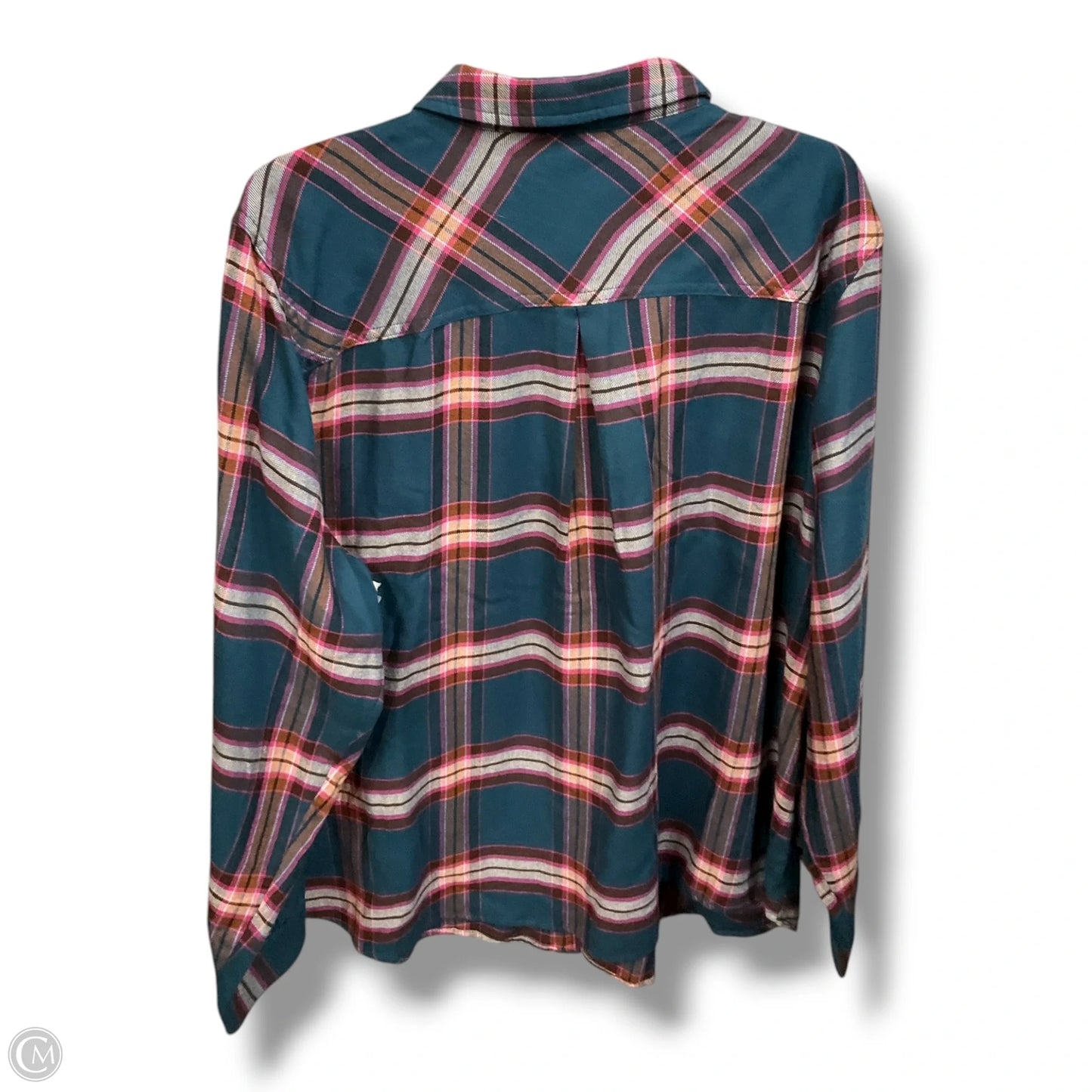 Top Long Sleeve By Maurices In Plaid Pattern, Size: 2x