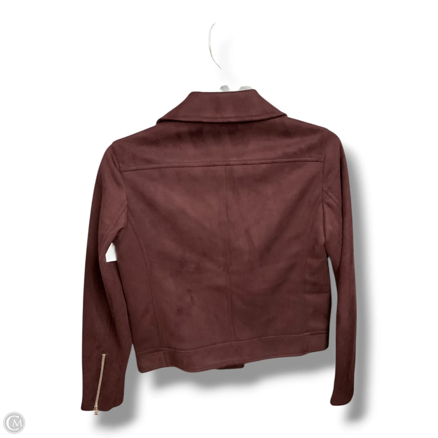 Jacket Moto By Loft In Maroon, Size: Xxs