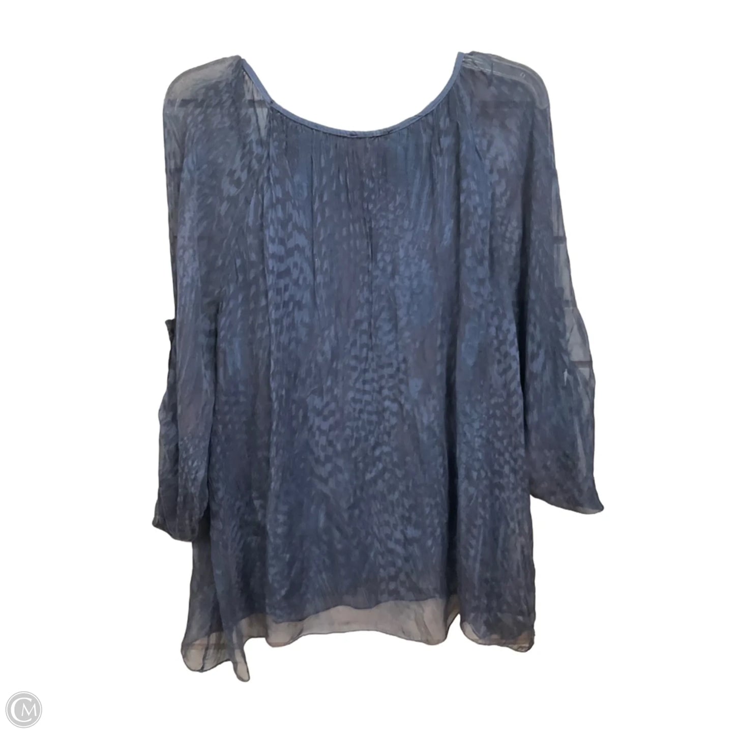 Blouse Long Sleeve By Cmc In Blue, Size: M