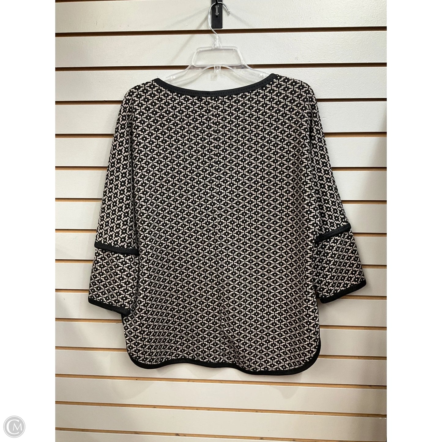 Top 3/4 Sleeve By Max Studio In Black & Tan, Size: M