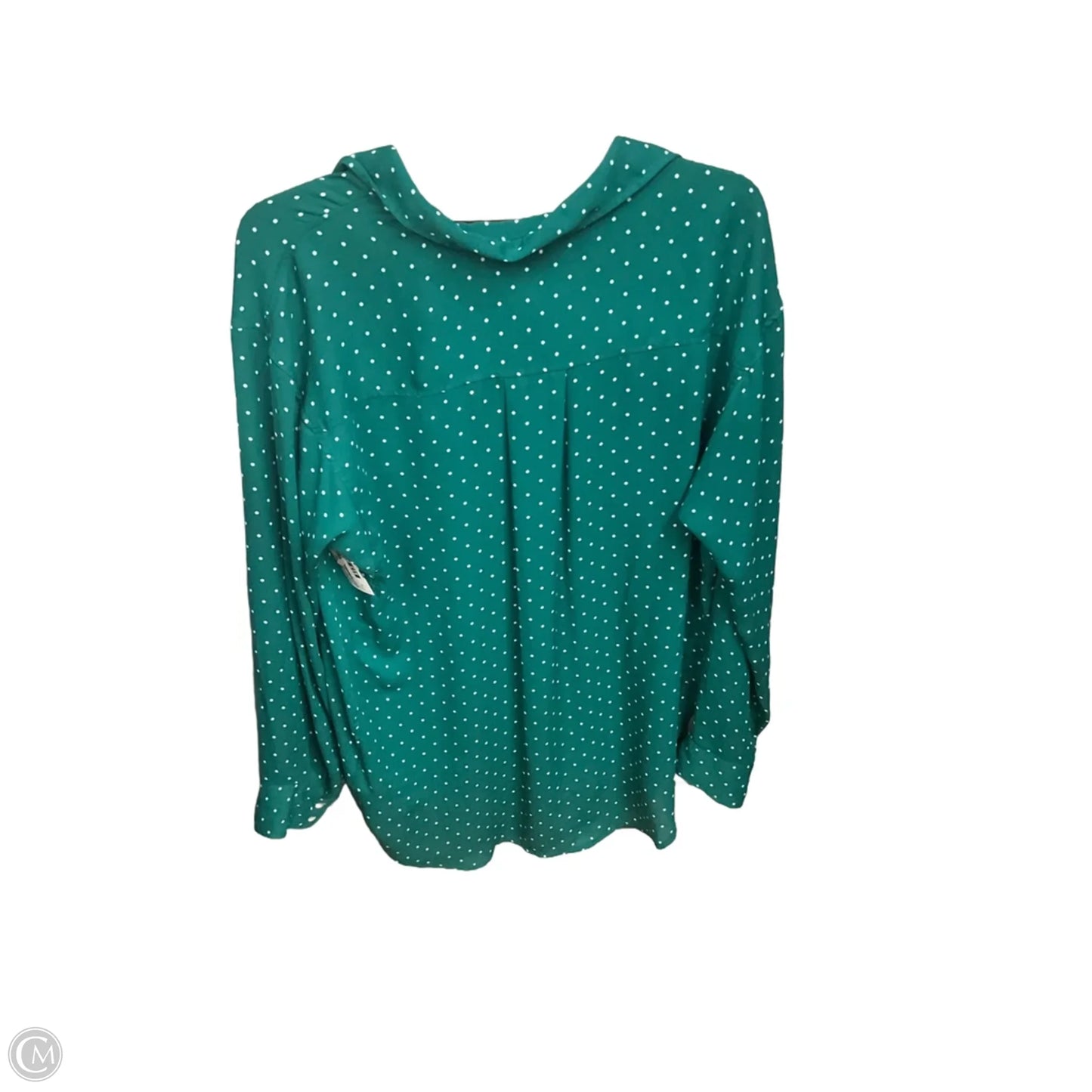 Blouse Long Sleeve By Stylus In Polkadot Pattern, Size: Xl