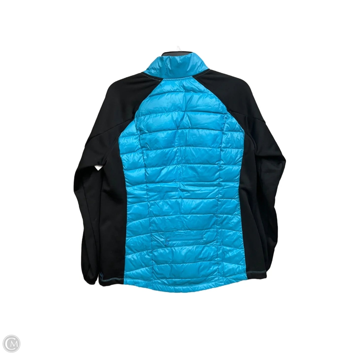 Jacket Puffer & Quilted By Calvin Klein In Black & Blue, Size: Xl