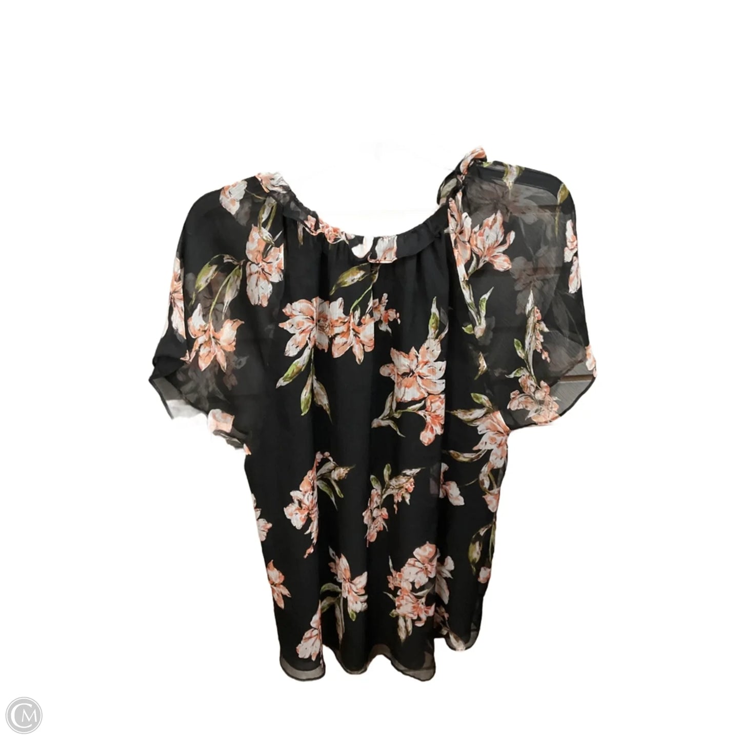 Blouse Short Sleeve By Lauren By Ralph Lauren In Floral Print, Size: 2x