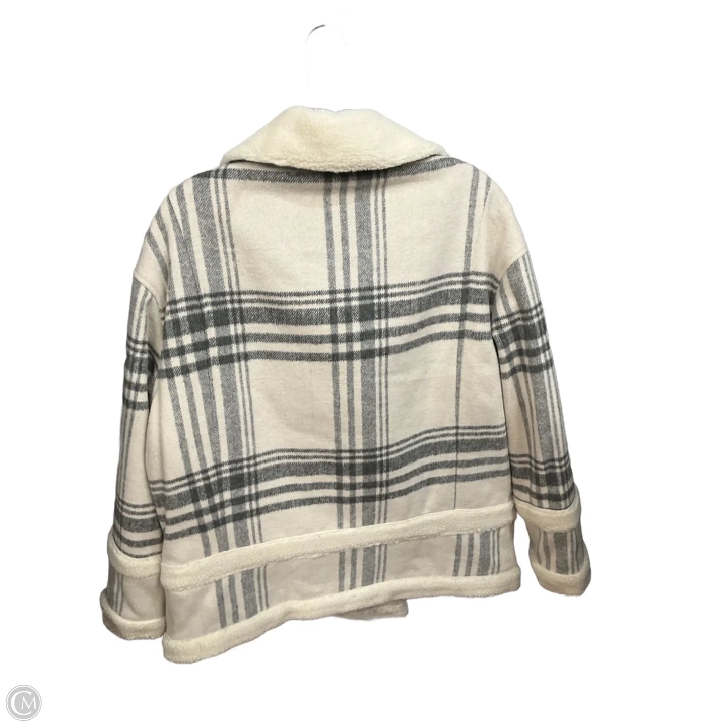 Coat Faux Fur & Sherpa By Sanctuary In Cream & Grey, Size: S