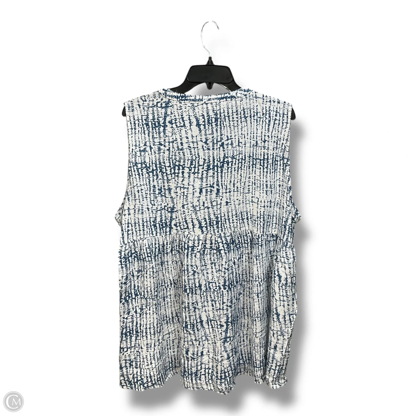 Top Sleeveless By Cynthia Rowley In Blue & White, Size: 2x