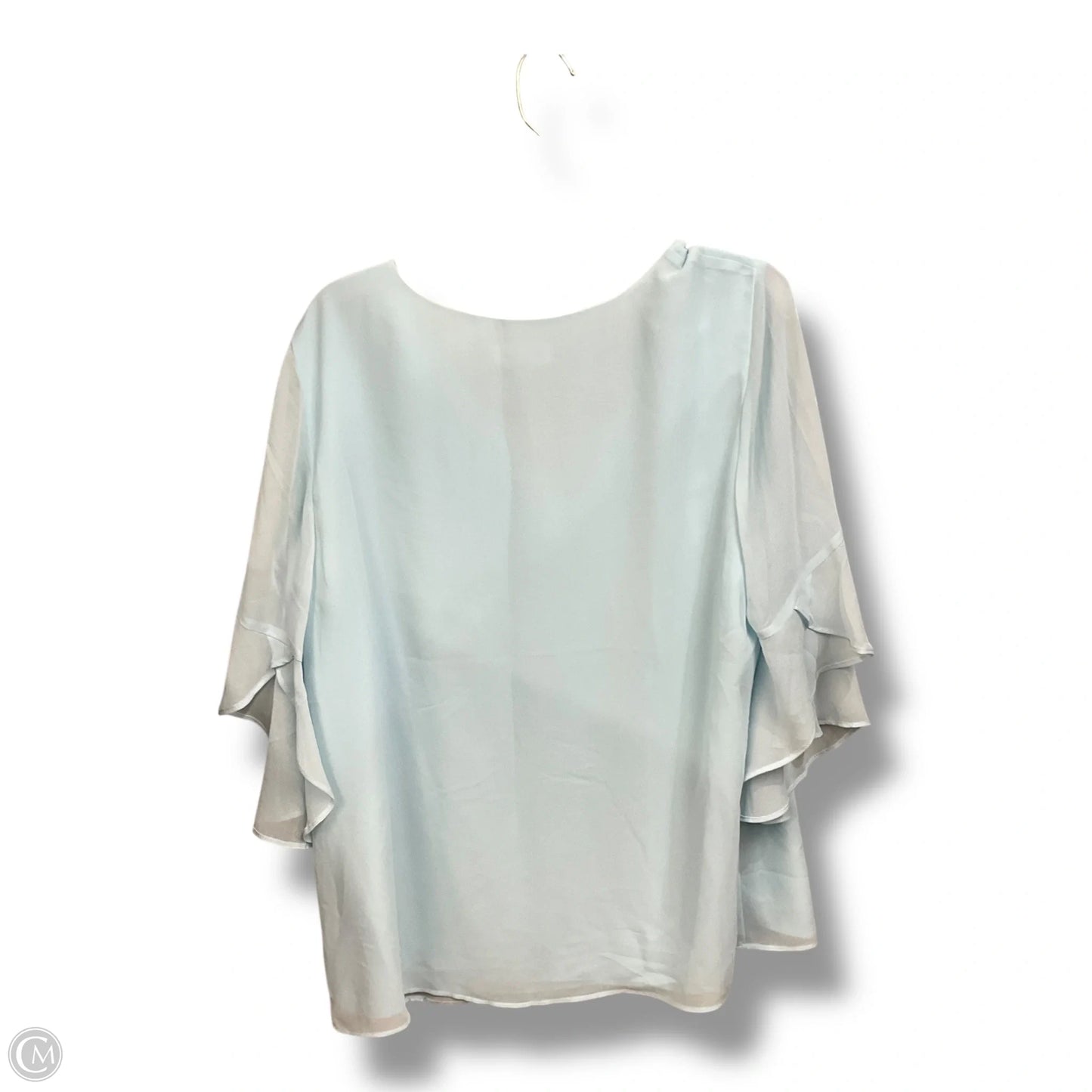 Blouse 3/4 Sleeve By Calvin Klein In Blue, Size: Xl