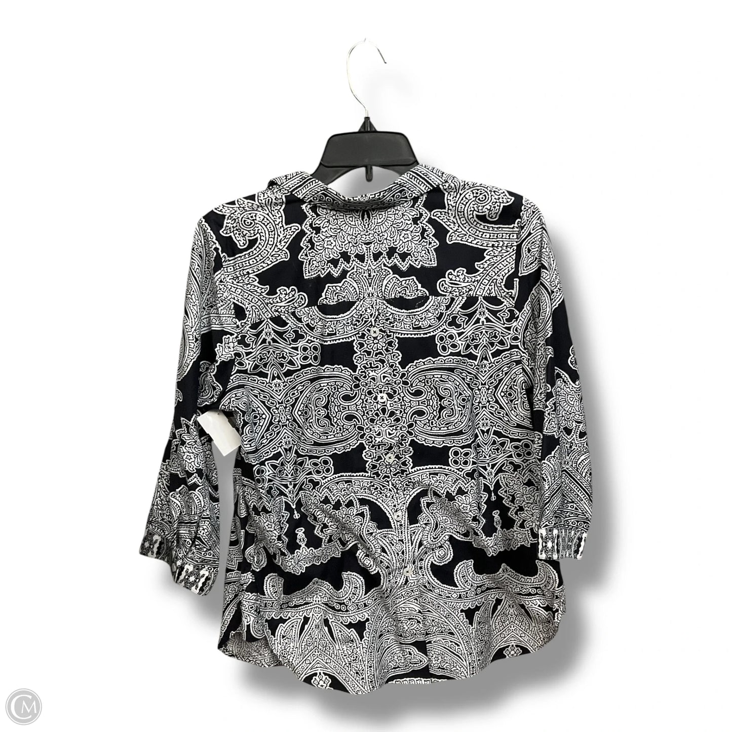 Blouse 3/4 Sleeve By Chicos In Black & White, Size: S