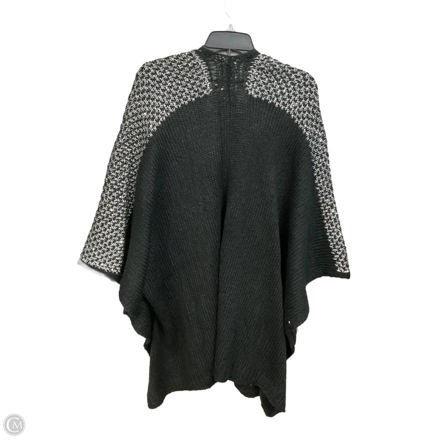 Shawl By Avenue In Black & Silver, Size: Osfm