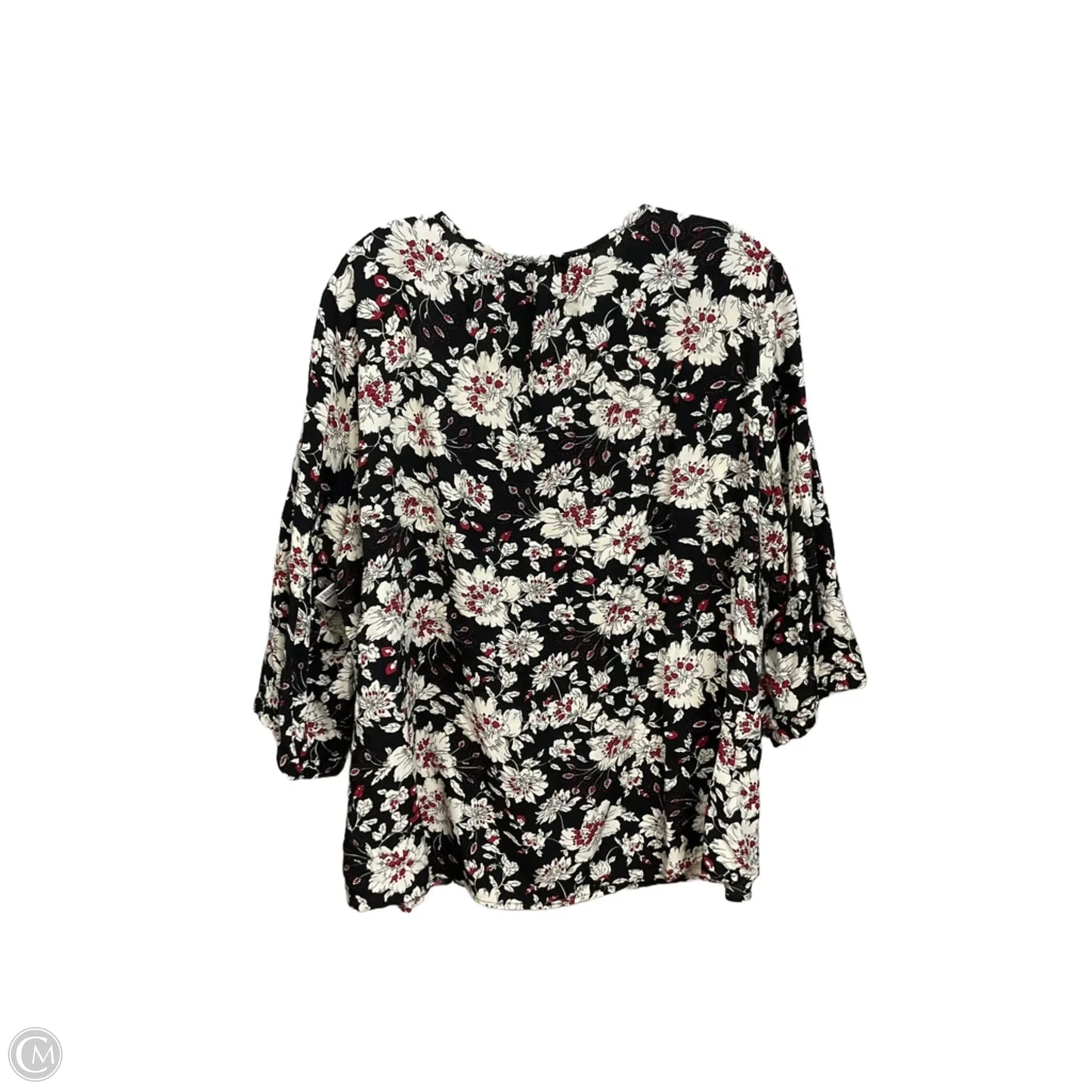 Top 3/4 Sleeve By Clothes Mentor In Floral Print, Size: 2x