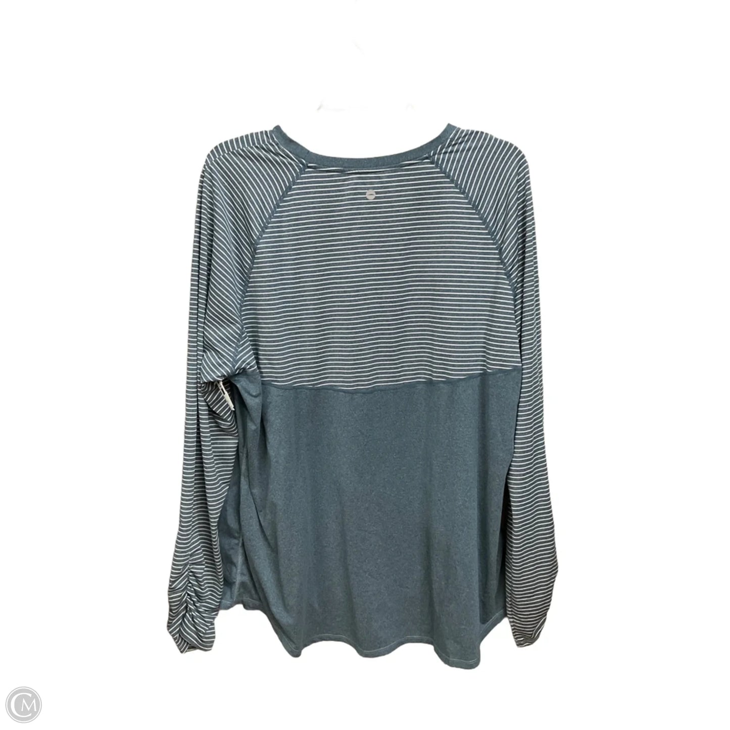 Athletic Top Long Sleeve Crewneck By Avia In Blue & White, Size: 3x