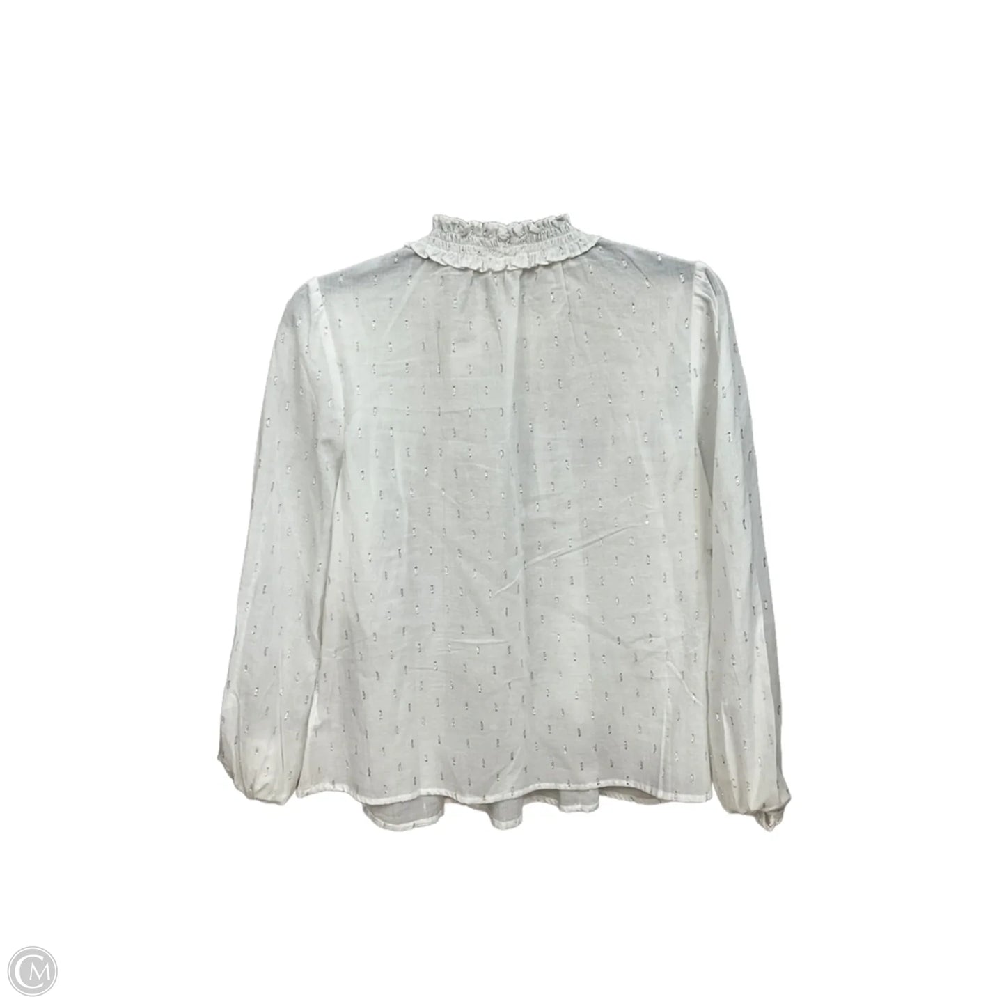 Top Long Sleeve By Gap In Silver & White, Size: S