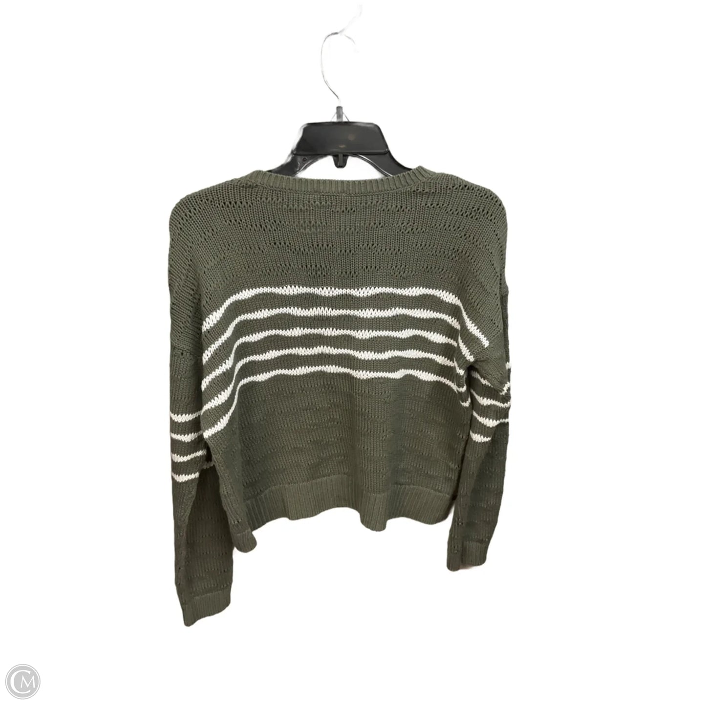 Sweater By Cabi In Green & White, Size: Xs