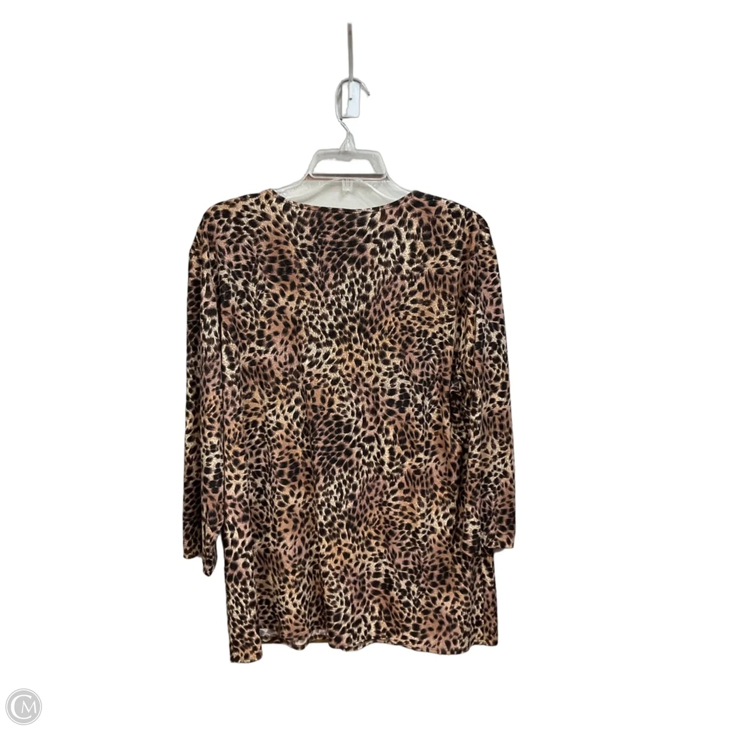 Top 3/4 Sleeve By Chicos In Animal Print, Size: Xl