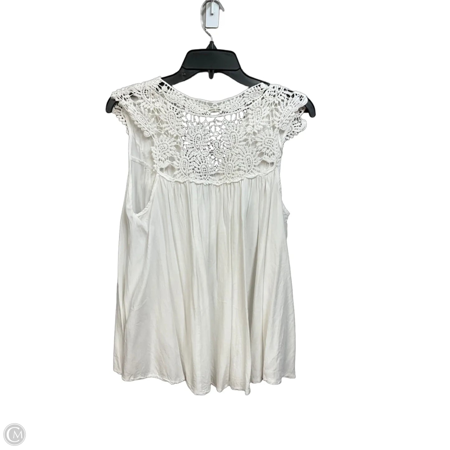 Top Sleeveless By Solitaire In White, Size: L