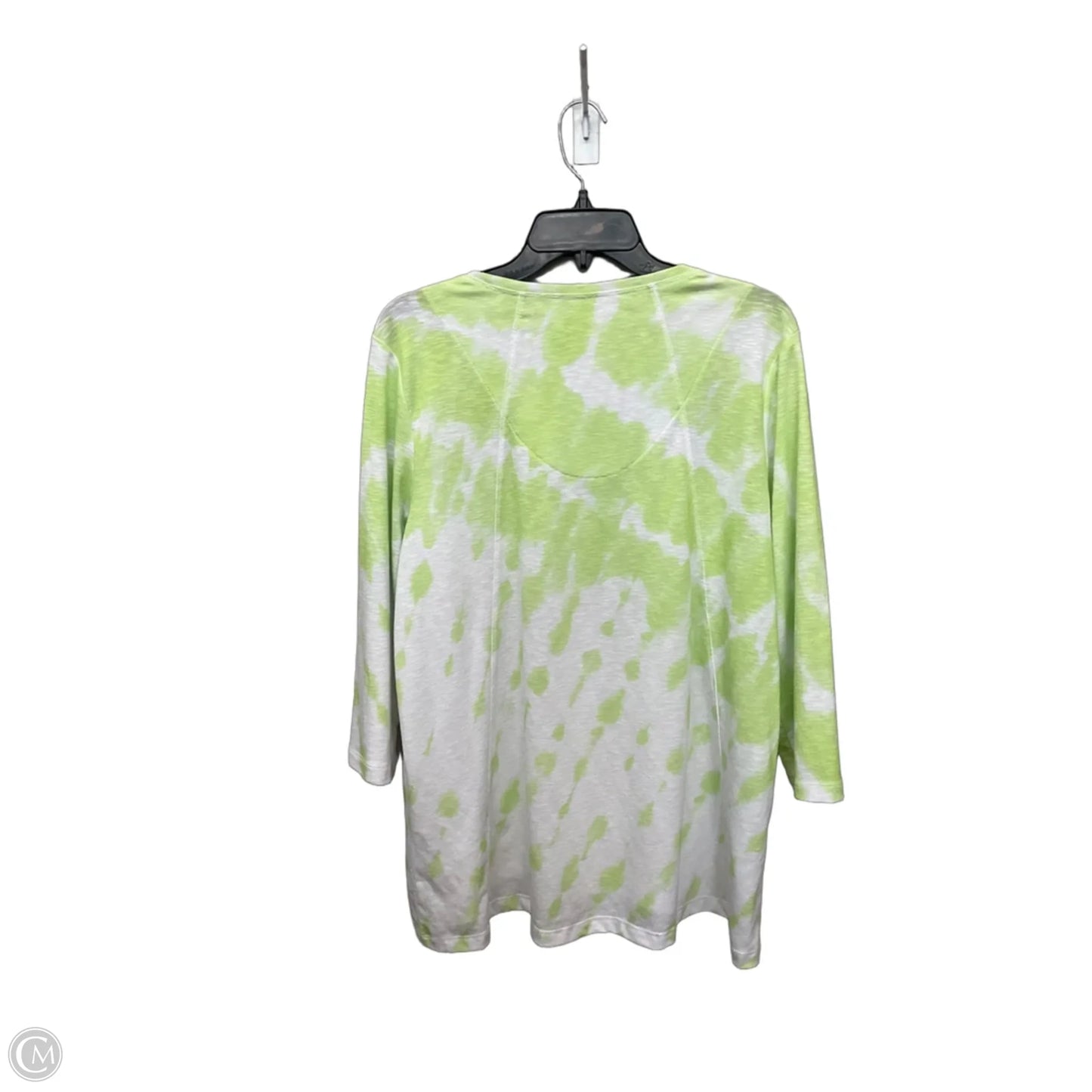 Top 3/4 Sleeve By Chicos In Tie Dye Print, Size: L