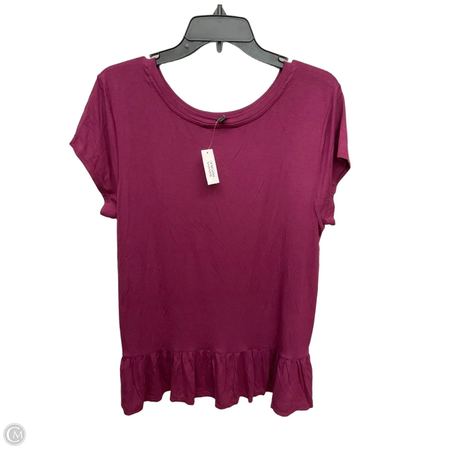Top Short Sleeve Basic By Banana Republic In Purple, Size: L