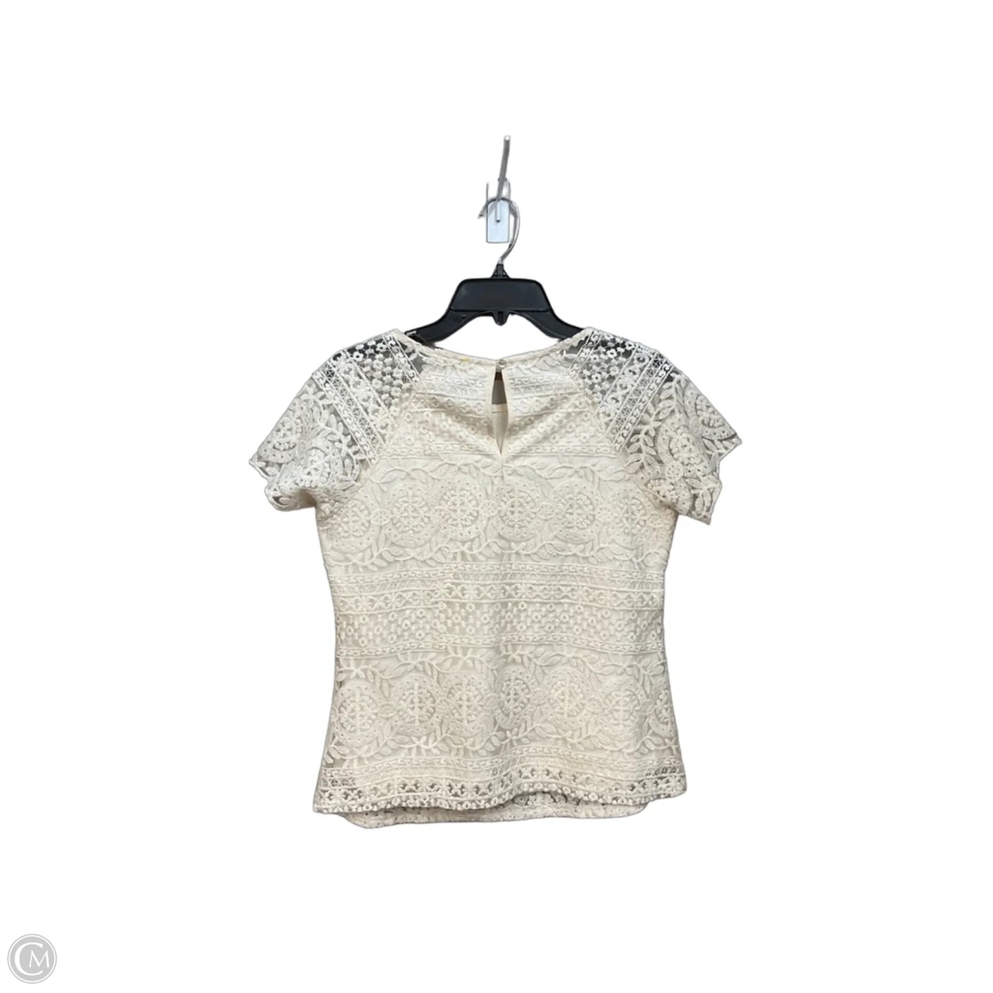 Top Short Sleeve By Solitaire In Cream, Size: M