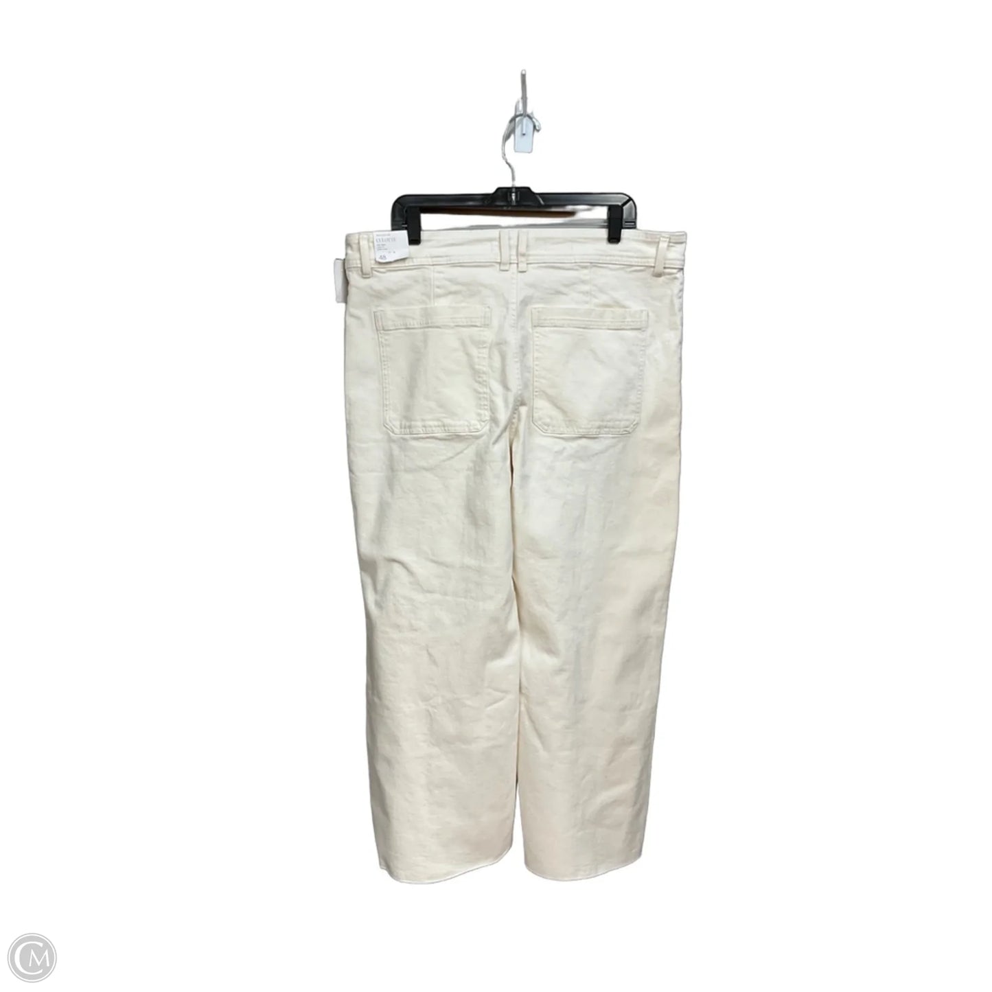 Jeans Wide Leg By Mng In Cream Denim, Size: 16