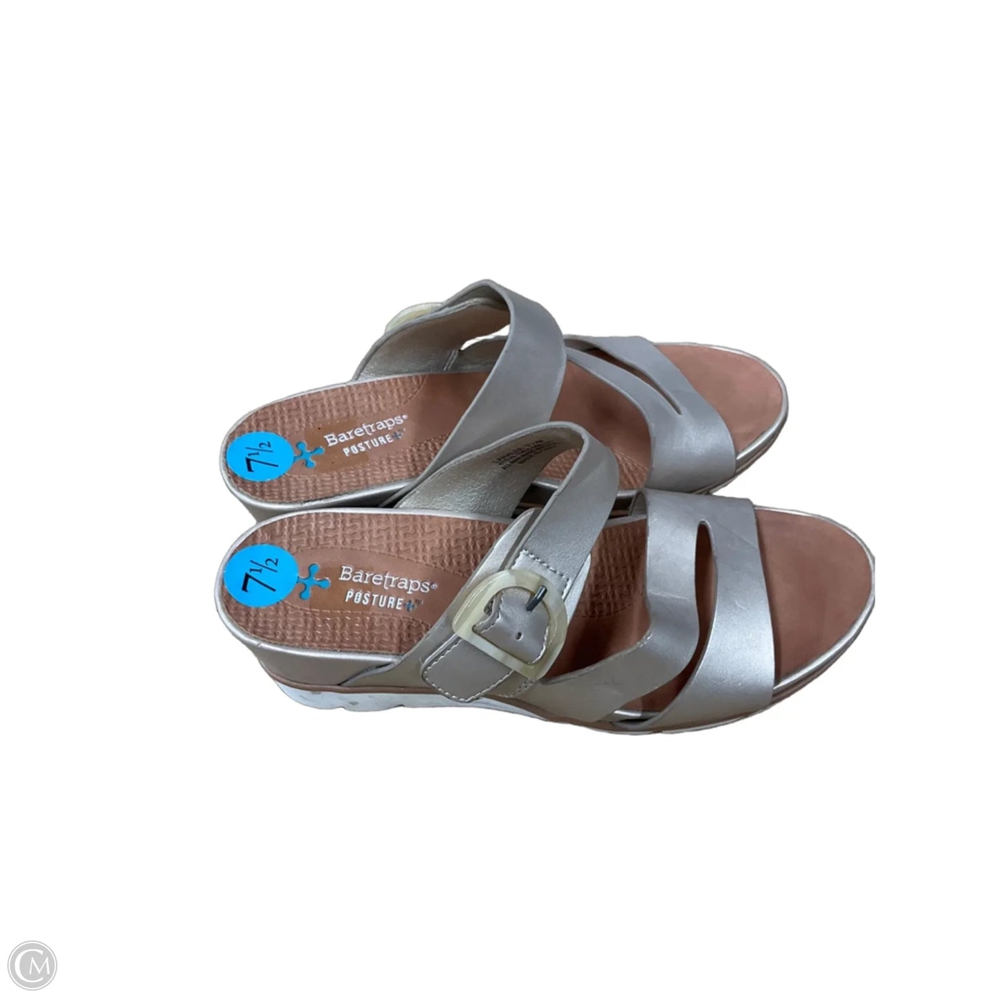 Sandals Heels Wedge By Bare Traps In Gold, Size: 7.5