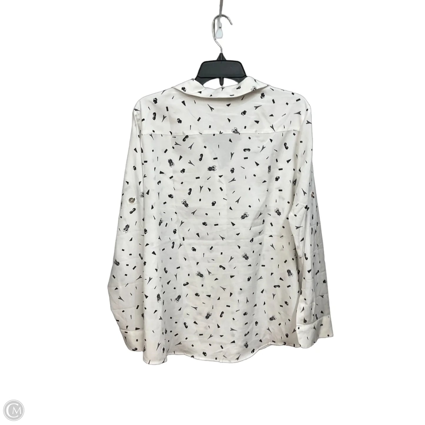 Blouse Designer By Karl Lagerfeld In Black & White, Size: Xl