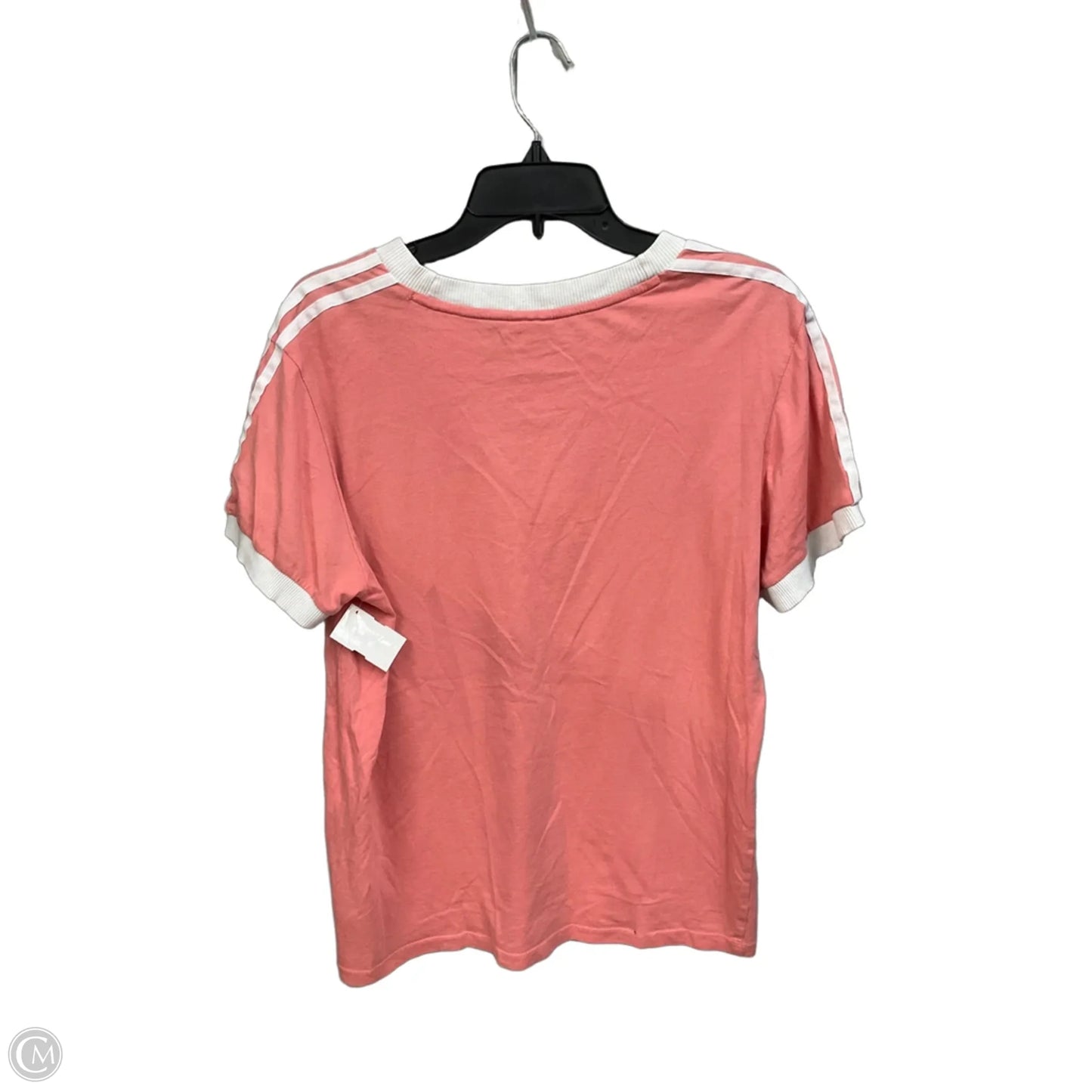 Athletic Top Short Sleeve By Adidas In Pink & White, Size: S