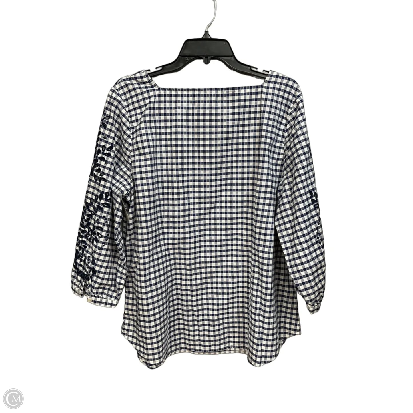 Top 3/4 Sleeve By Talbots In Checkered Pattern, Size: Xl