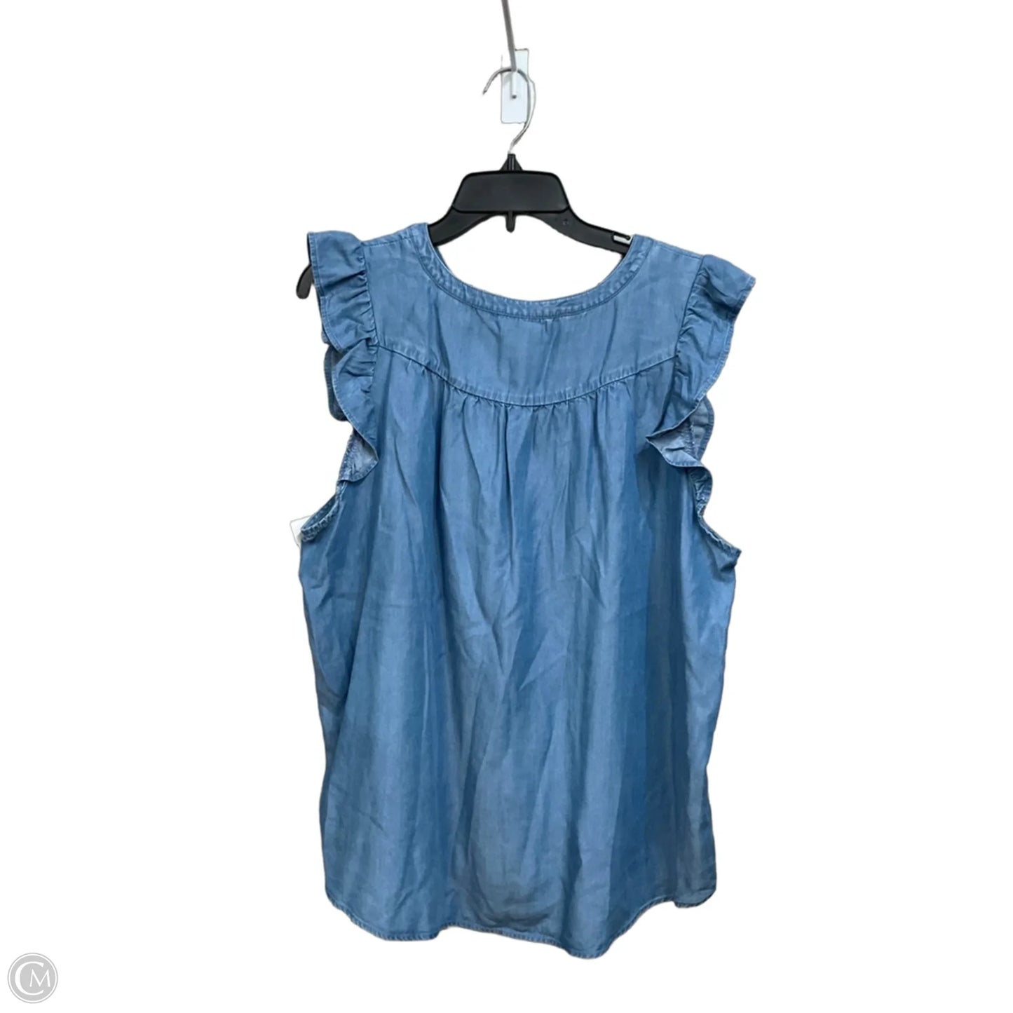 Top Sleeveless By Loft In Blue Denim, Size: Xl