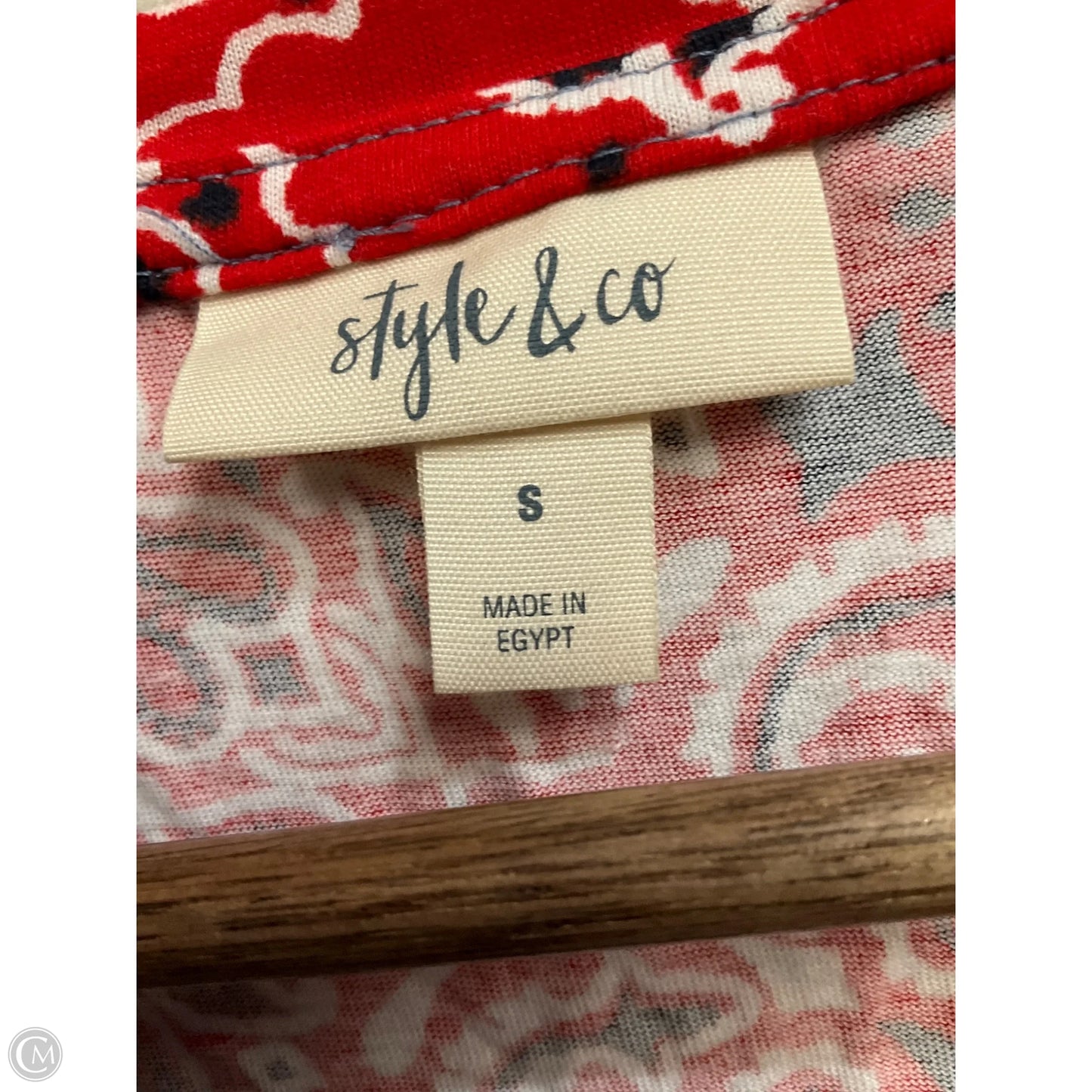 Top Short Sleeve By Style And Company In Blue & Red, Size: S