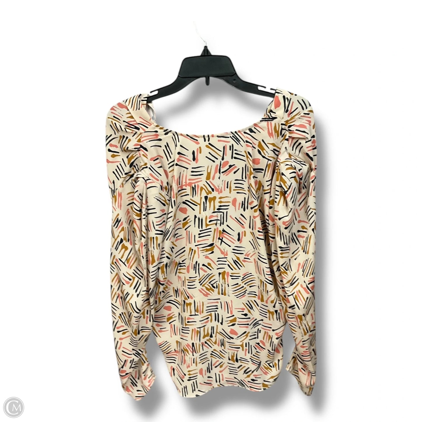 Blouse Long Sleeve By Cabi In Geometric Pattern, Size: M