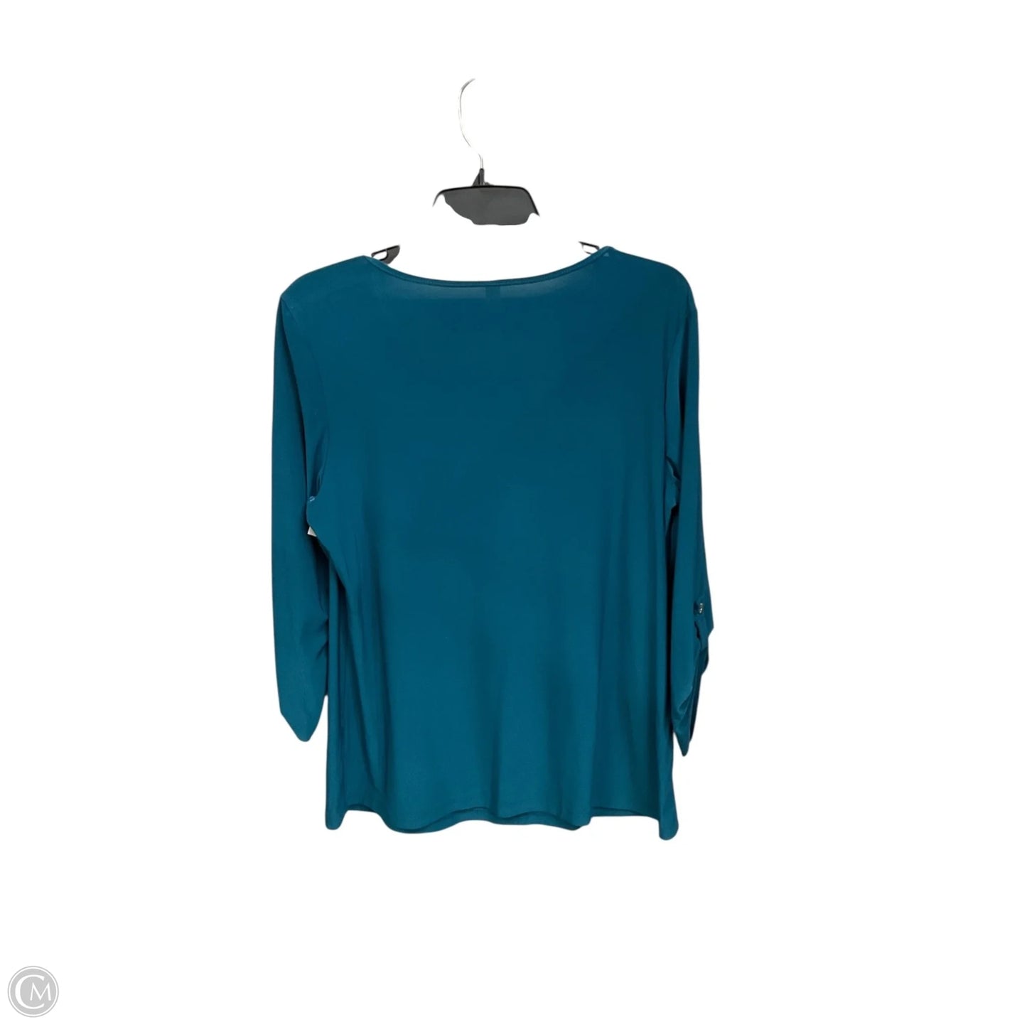 Top Long Sleeve By Perseption Concept In Teal, Size: L