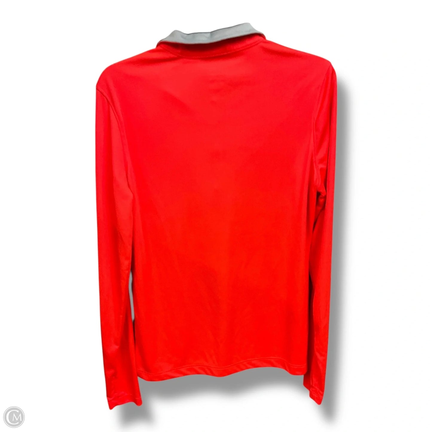 Athletic Top Long Sleeve Collar By Danskin In Coral, Size: L