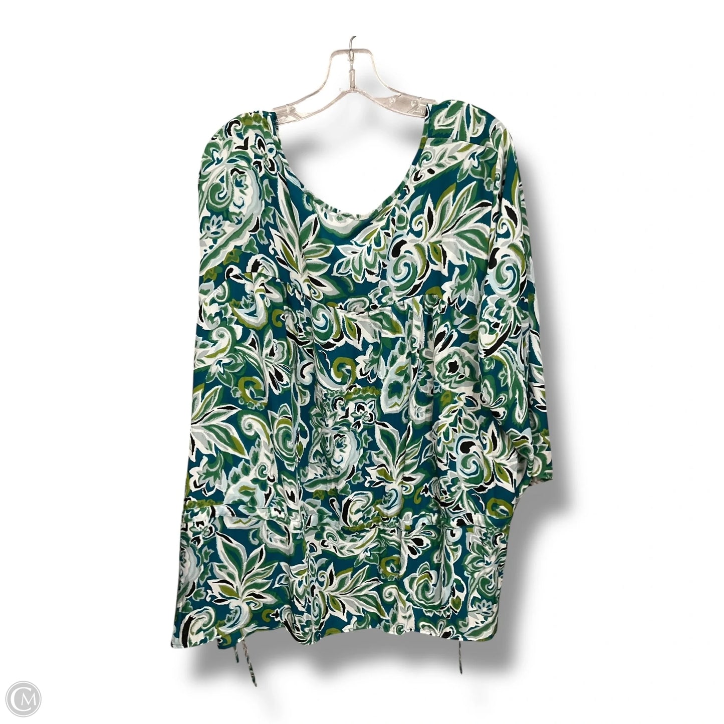 Top 3/4 Sleeve By Chelsea Studio In Tropical Print, Size: 3x