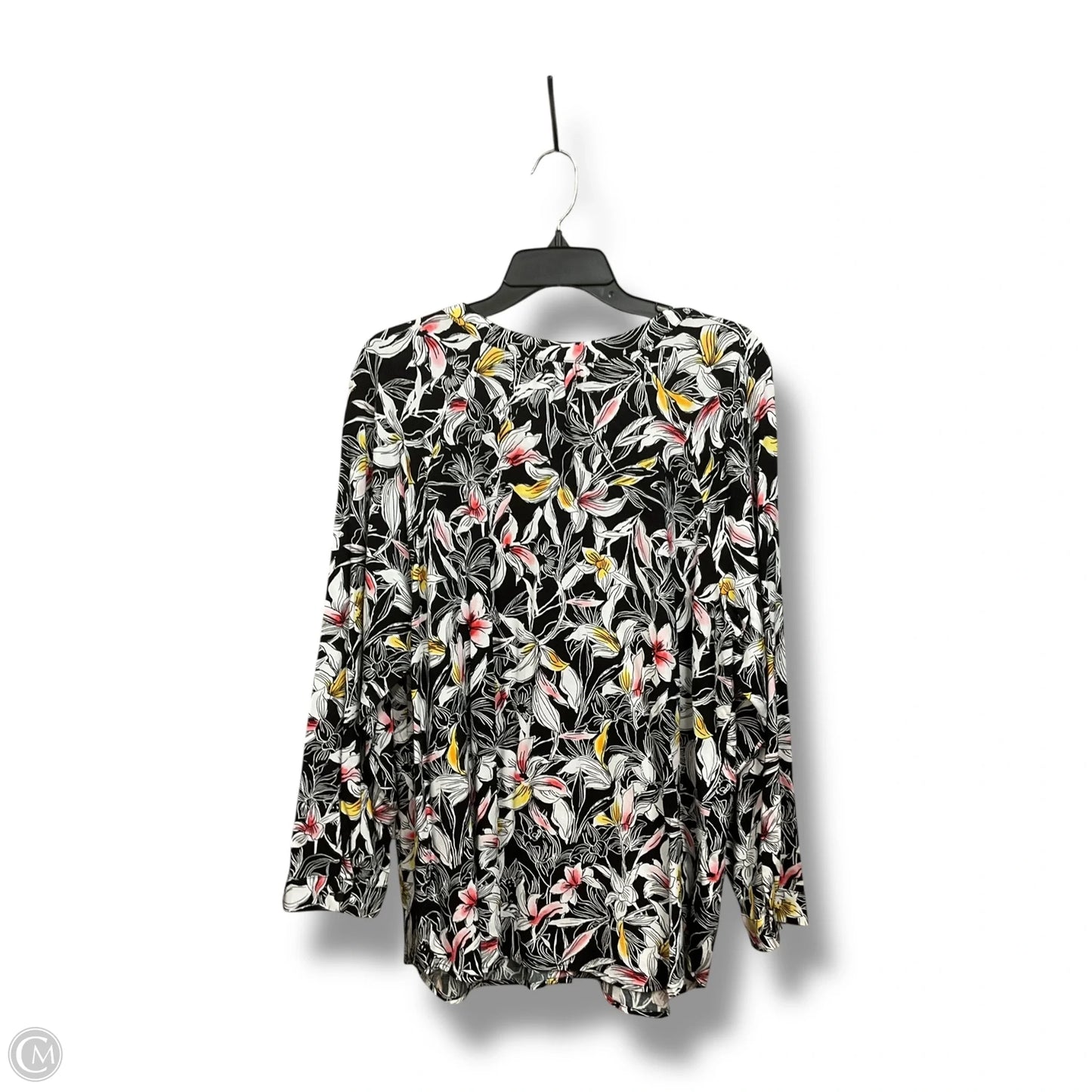 Blouse Long Sleeve By Cj Banks In Tropical Print, Size: 1x