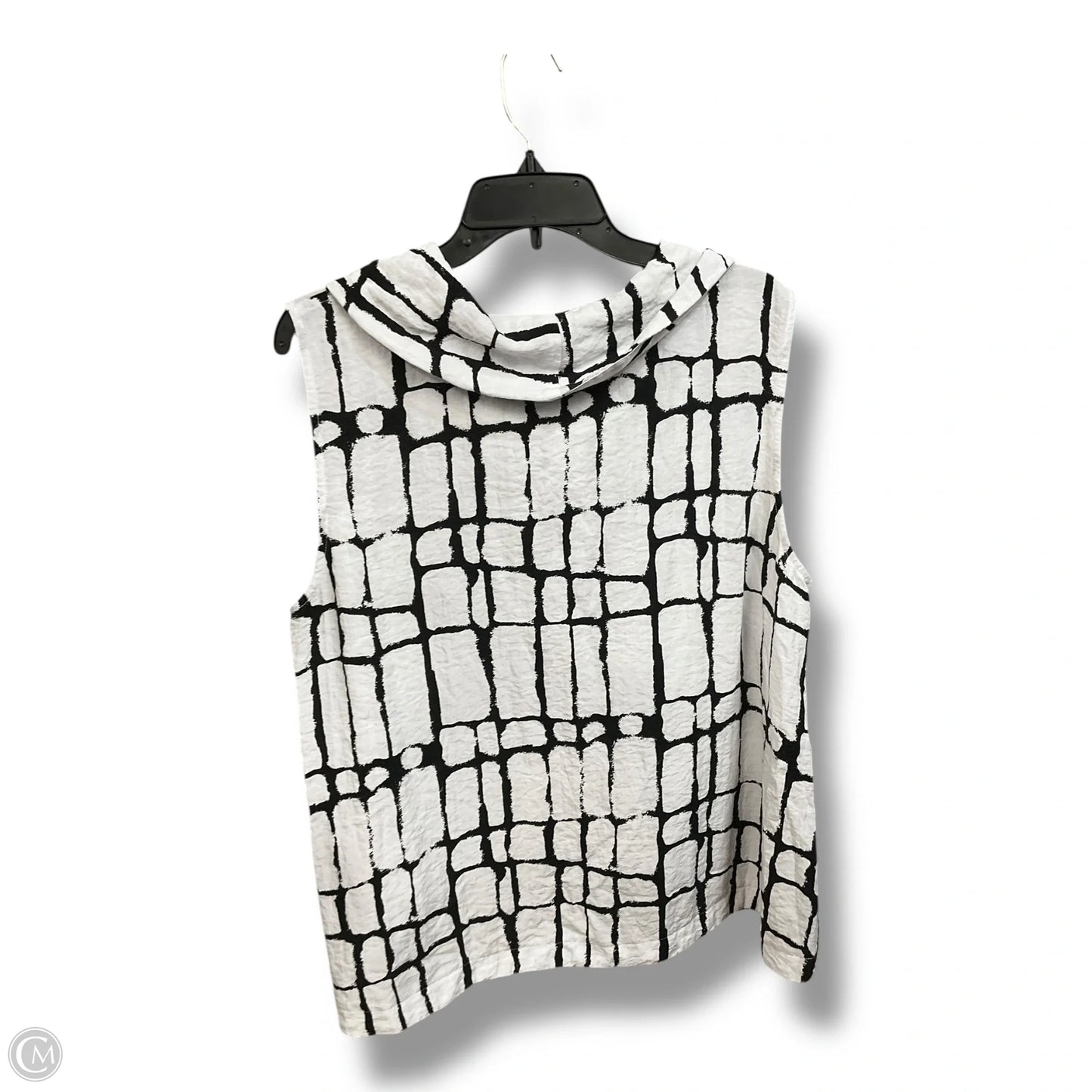 Top Sleeveless By Ali Miles In Black & White, Size: Xl