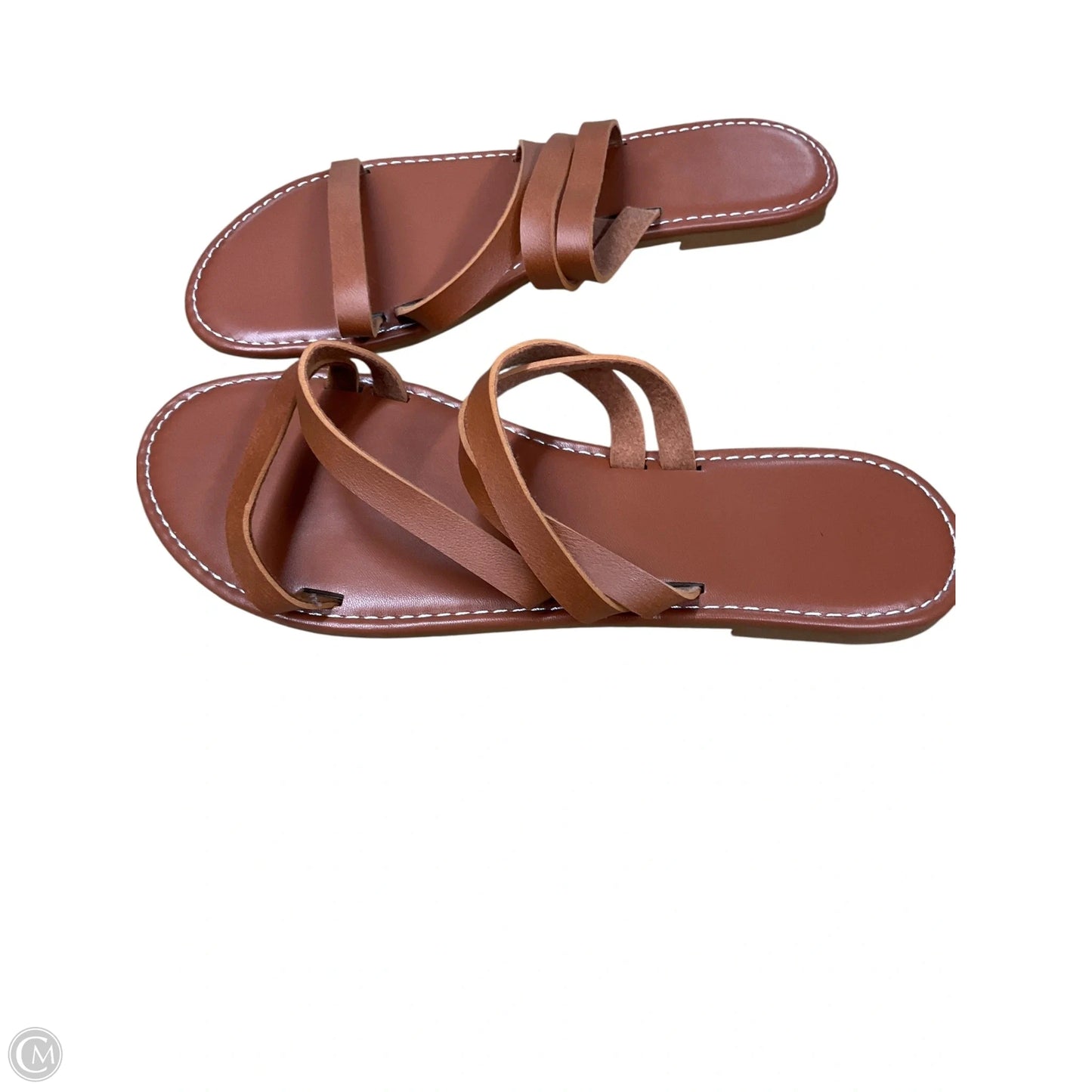 Sandals Flats By Clothes Mentor In Brown, Size: 9