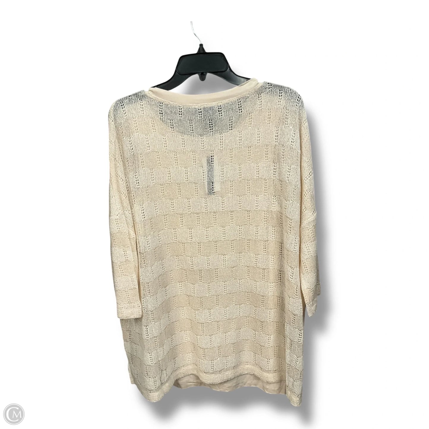 Top Short Sleeve By Grace Elements In Beige, Size: L