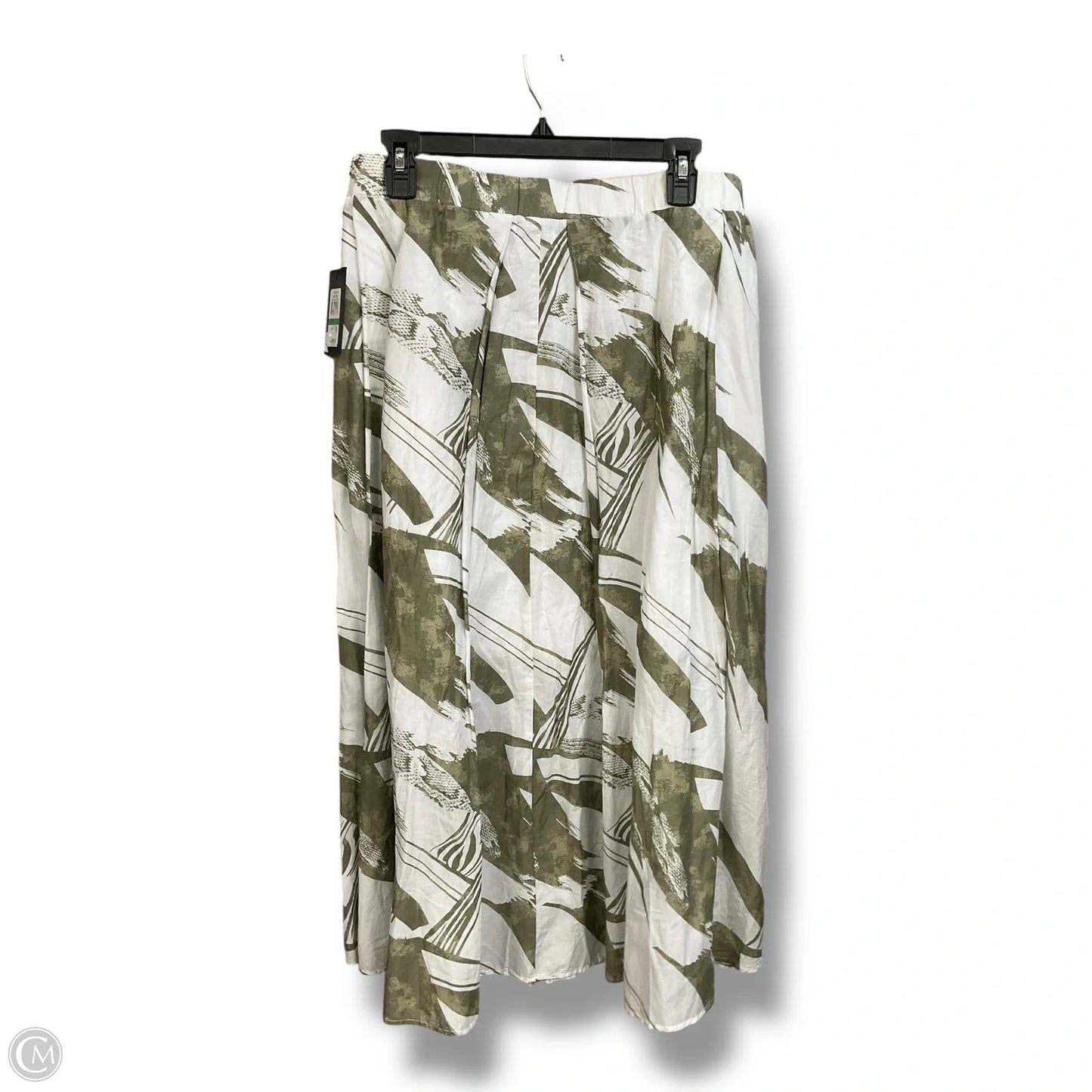 Skirt Midi By Dkny In Green & White, Size: L