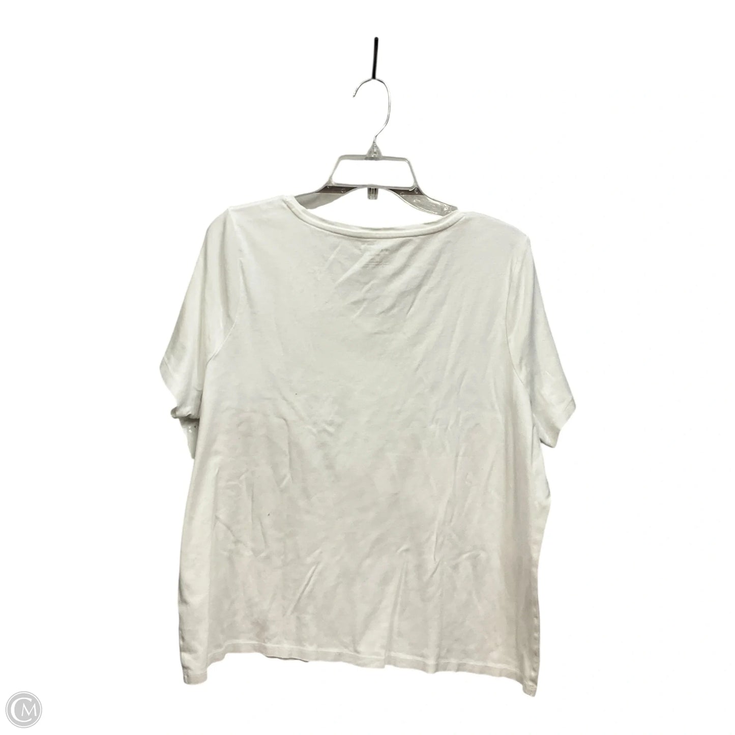 Top Short Sleeve Basic By Talbots In White, Size: 3x