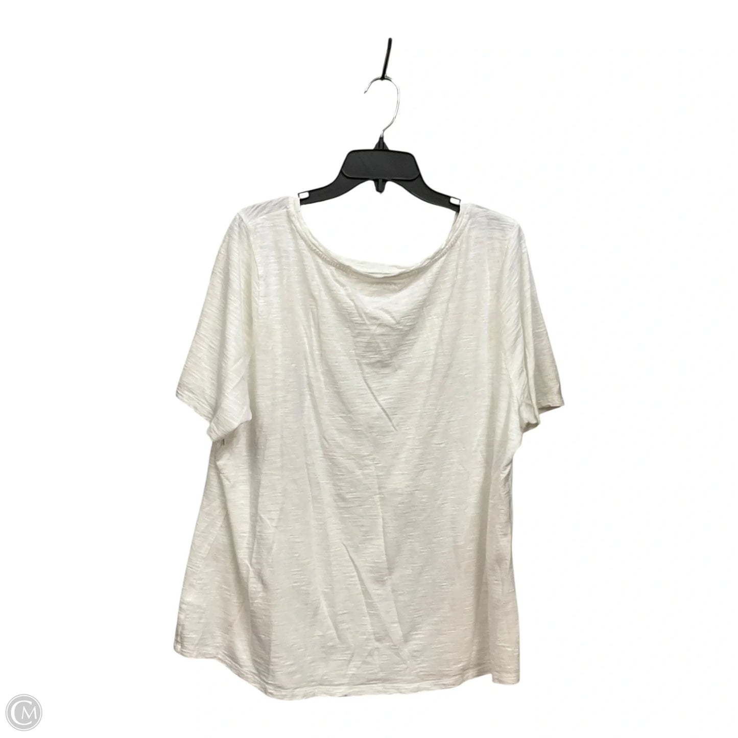 Top Short Sleeve By Talbots In White, Size: 2x