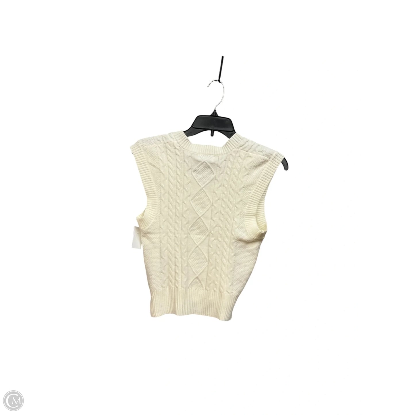 Vest Sweater By Clothes Mentor In Cream, Size: M