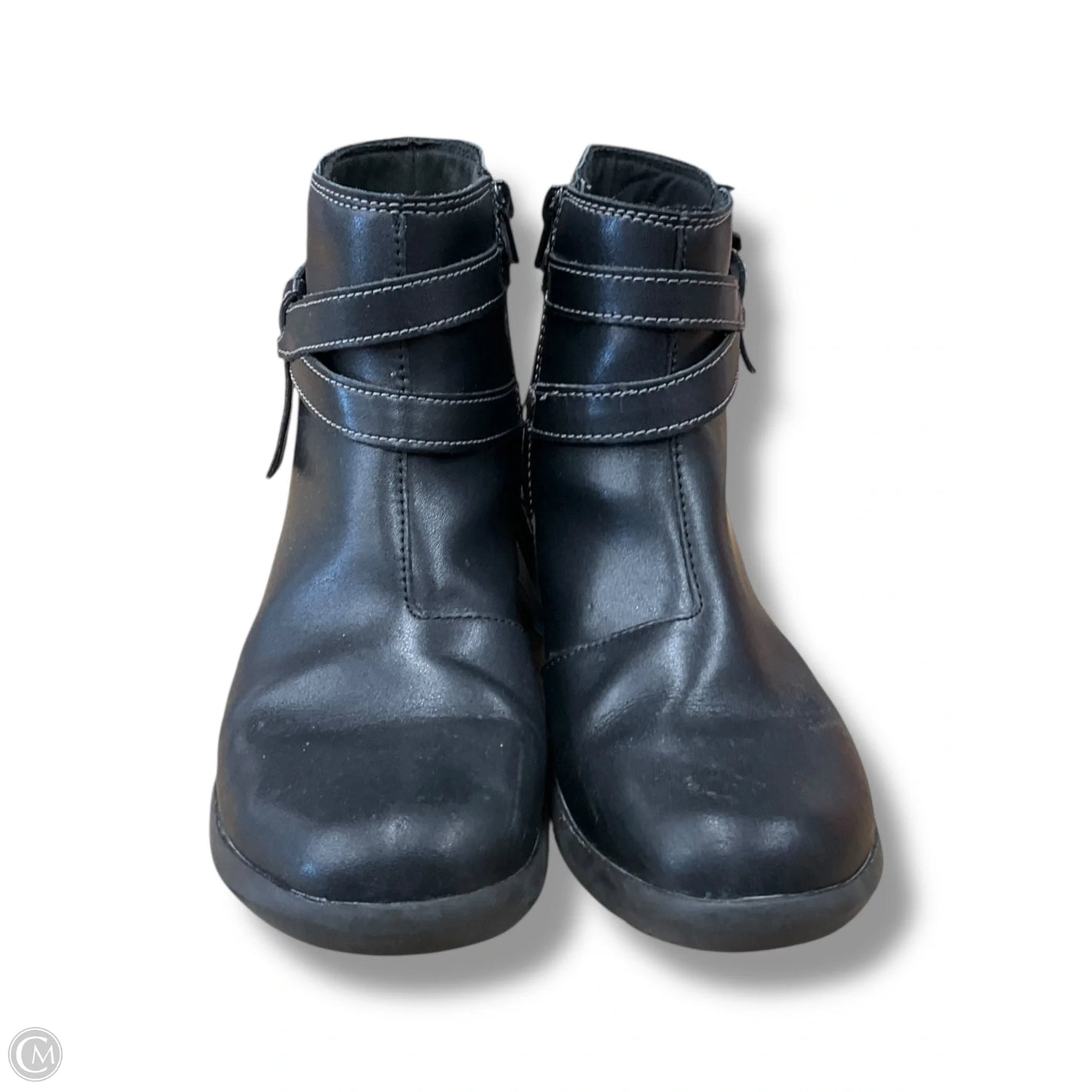 Boots Ankle Flats By Clarks In Black, Size: 8