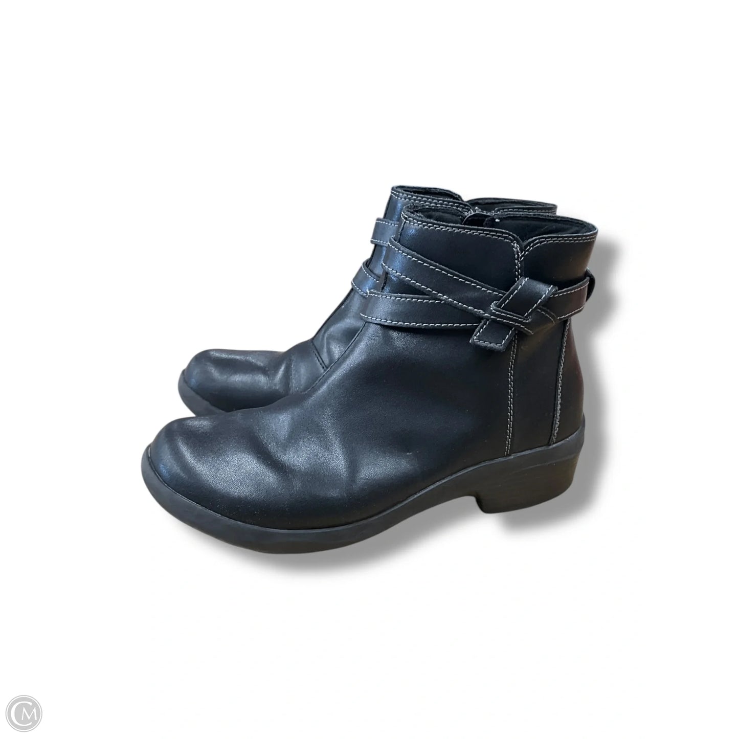 Boots Ankle Flats By Clarks In Black, Size: 8