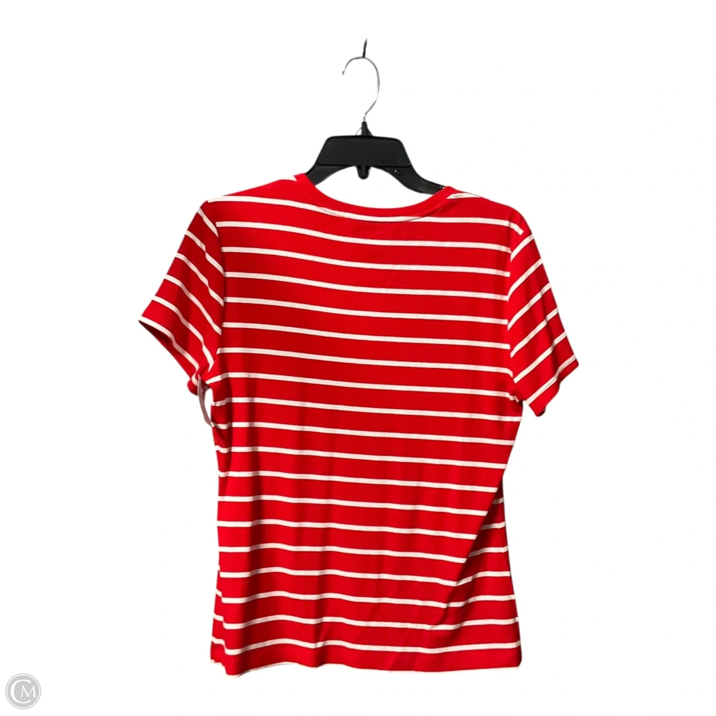 Top Short Sleeve By Nine West In Striped Pattern, Size: L