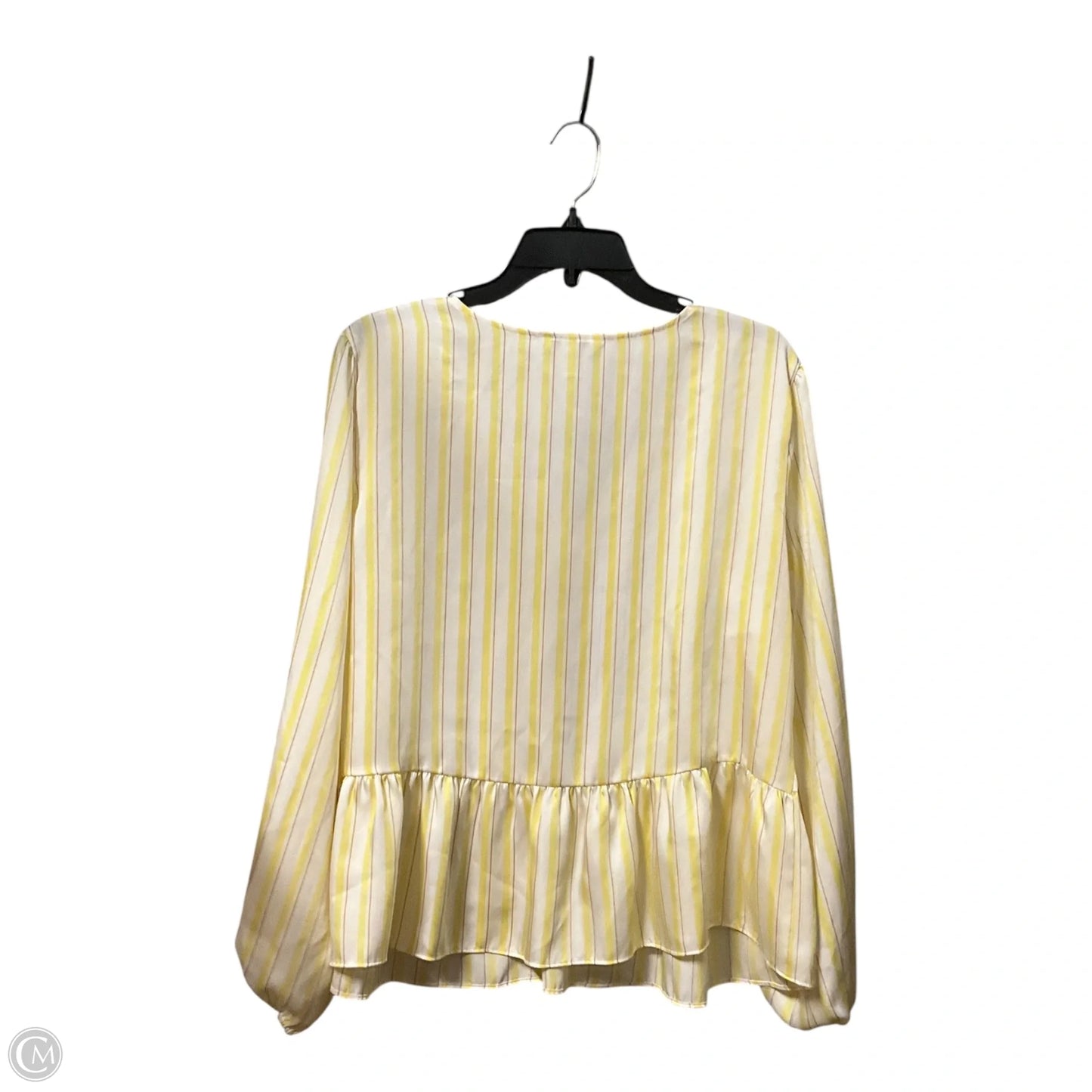 Top Long Sleeve By Nine West In Striped Pattern, Size: L