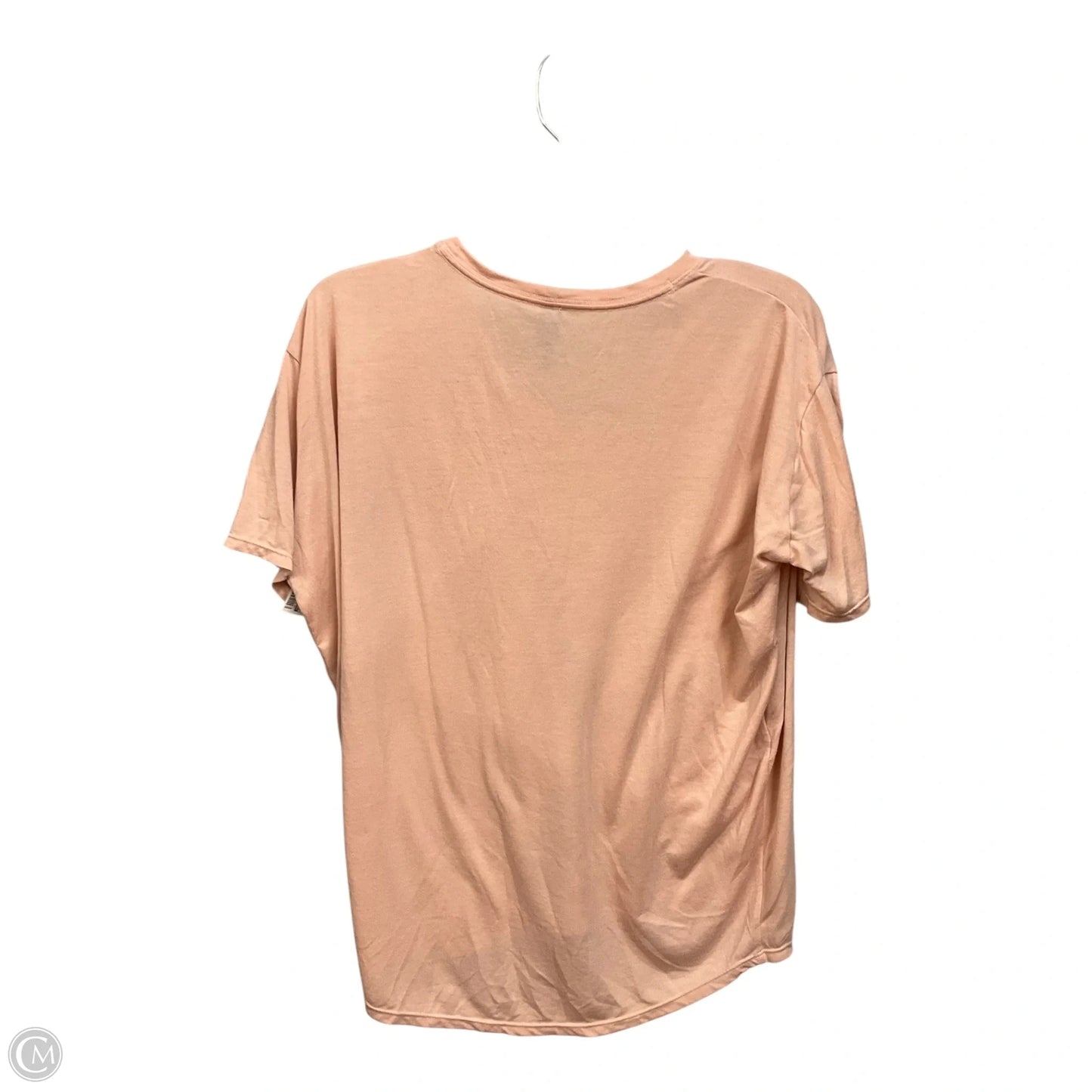 Top Short Sleeve By Anvil In Pink, Size: S